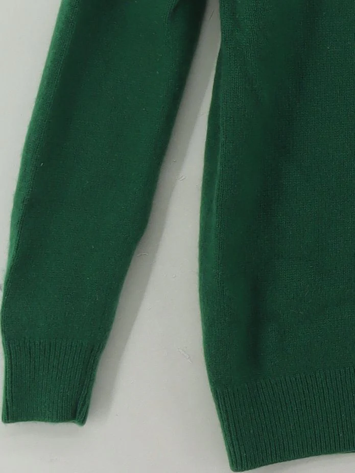 COS Men's Jumper M Green 100% Cashmere Roll Neck Pullover - Image 4