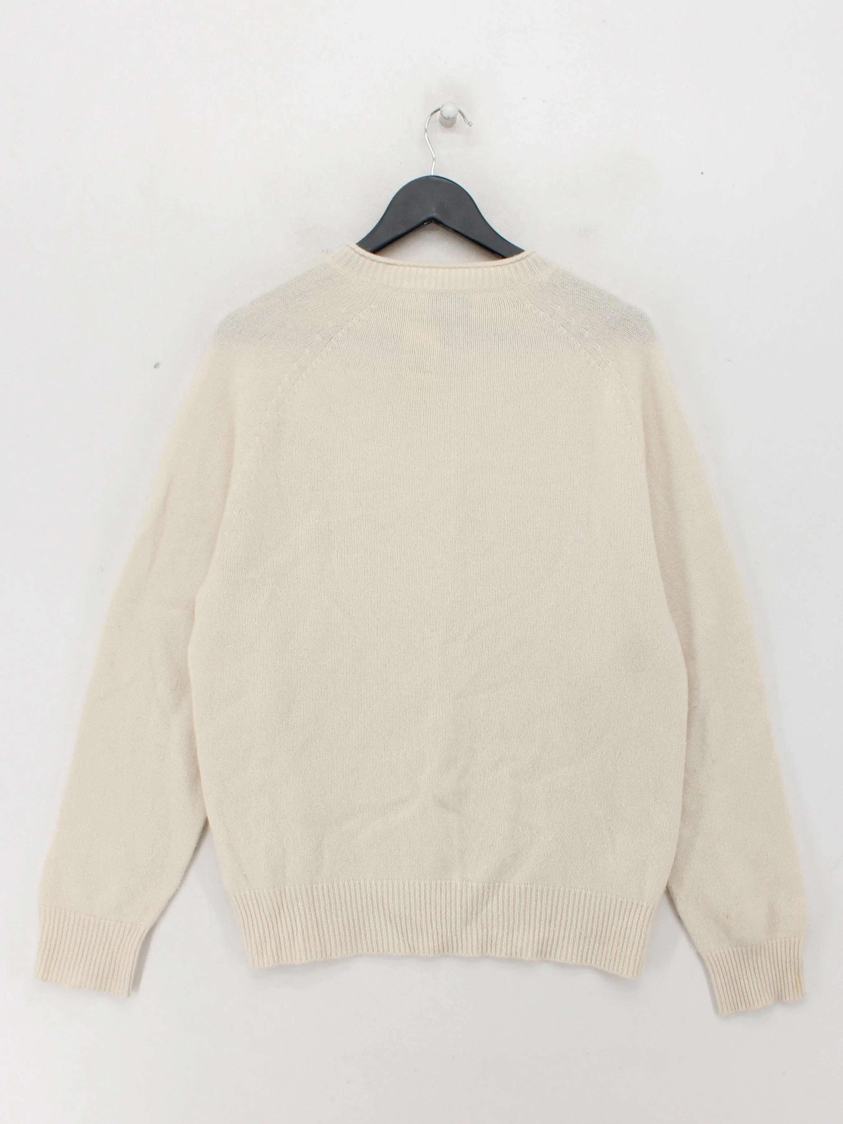 COS Men's Jumper S Cream 100% Cashmere Crew Neck Pullover - Image 2