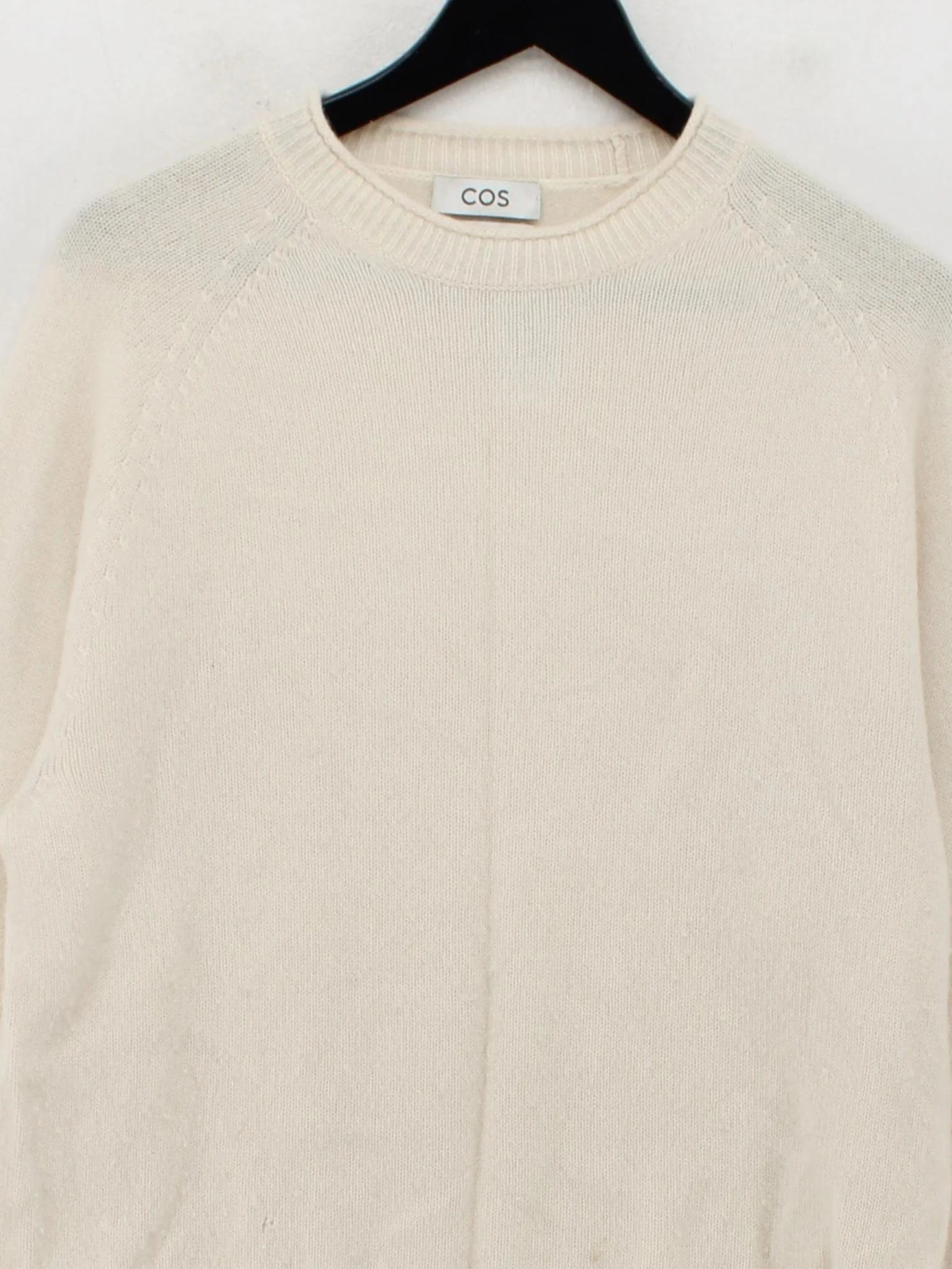 COS Men's Jumper S Cream 100% Cashmere Crew Neck Pullover - Image 3