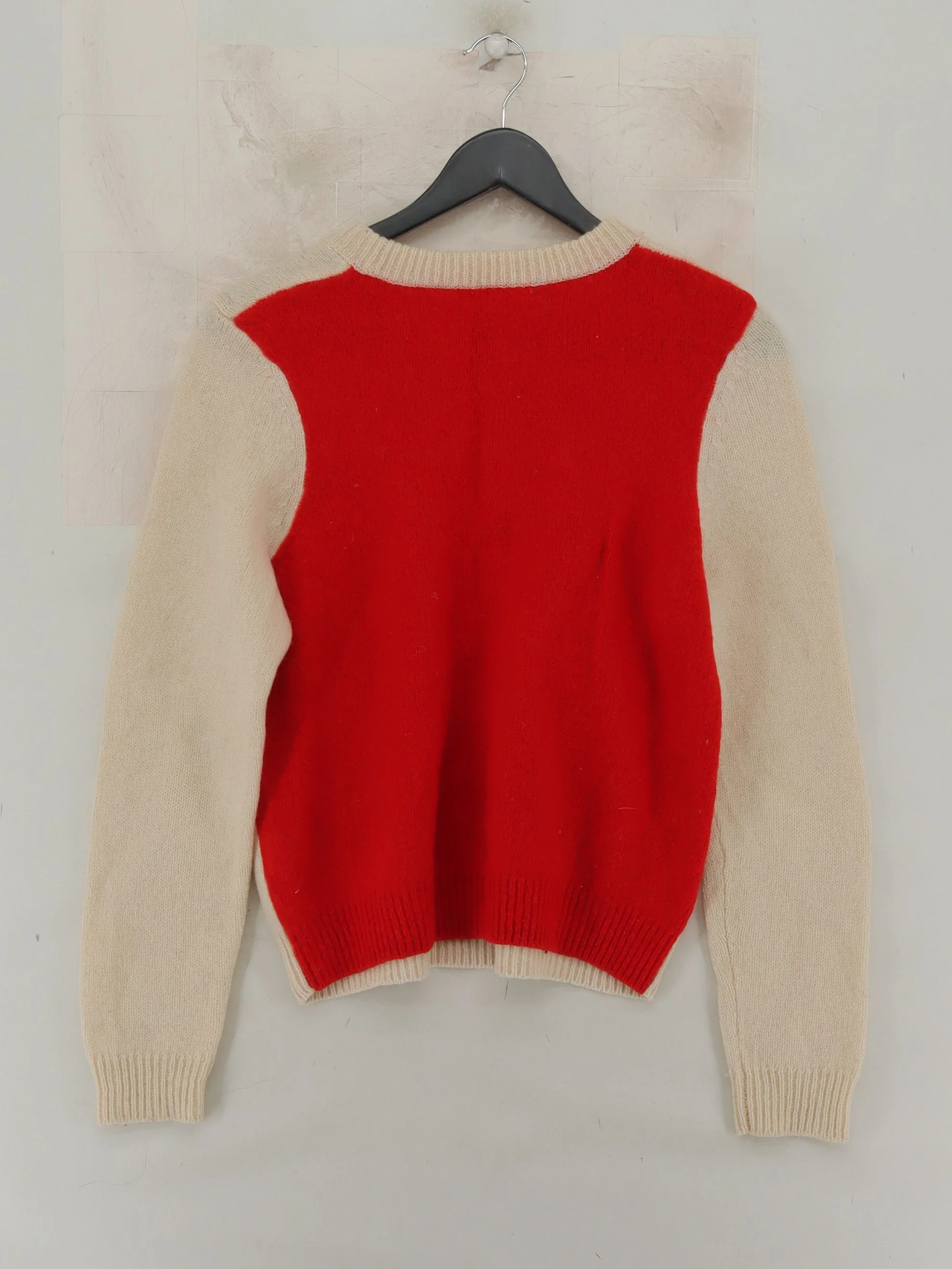 COS Men's Jumper S Cream 100% Wool Round Neck Pullover - Image 2