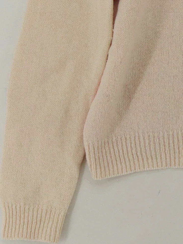 COS Men's Jumper S Cream 100% Wool Round Neck Pullover - Image 4