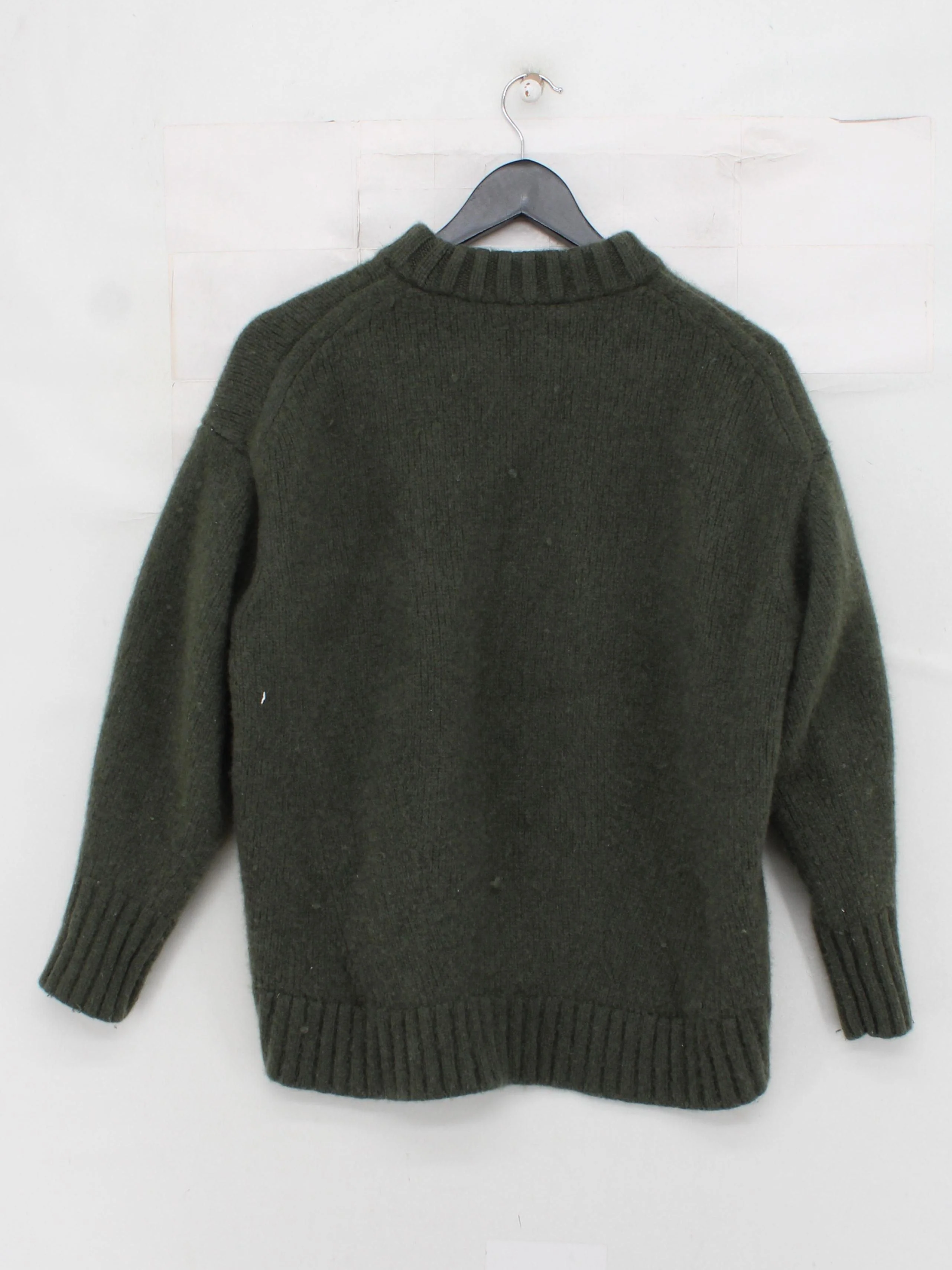 COS Men's Jumper S Green 100% Cashmere Crew Neck Pullover - Image 2