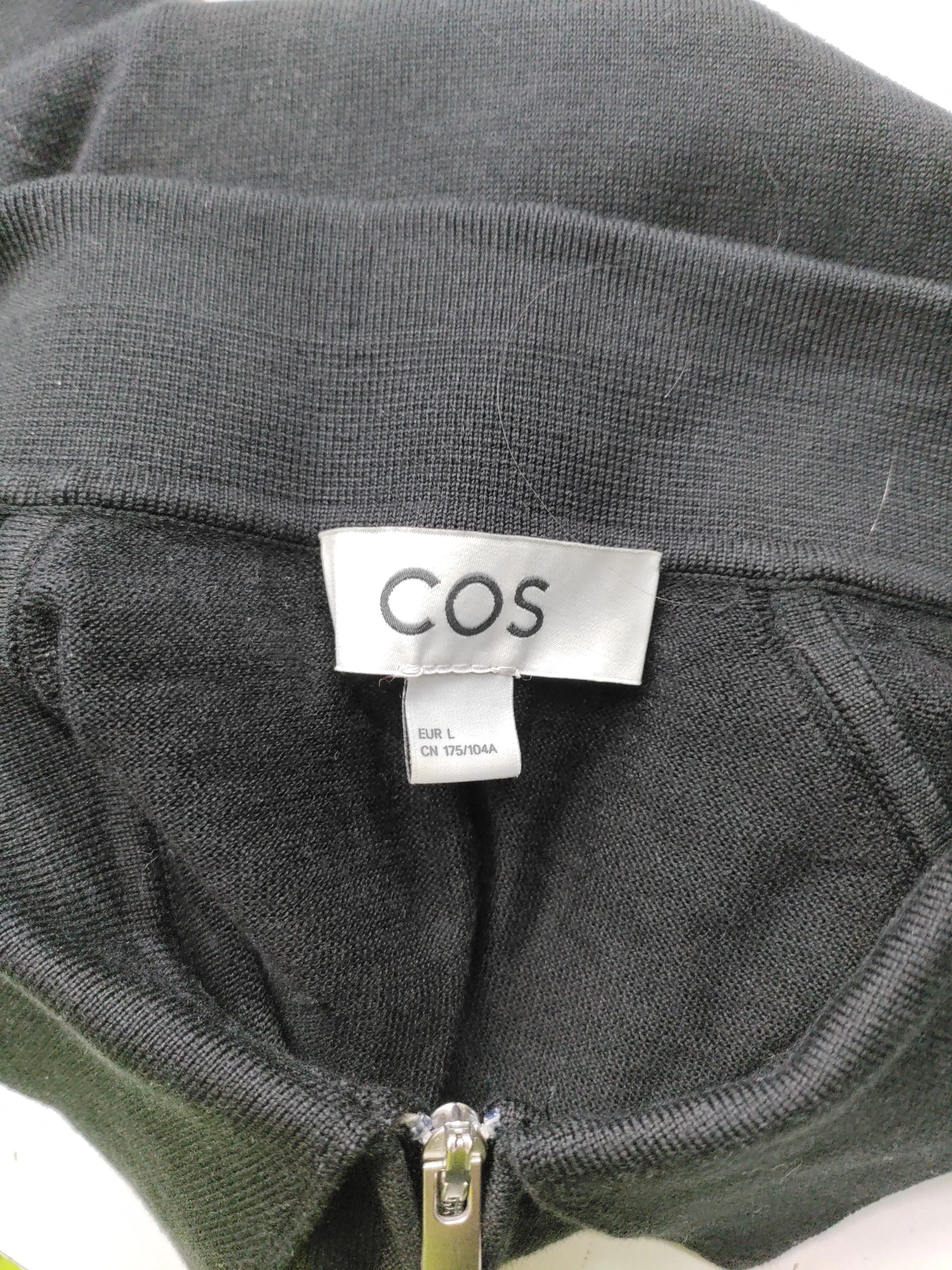 COS Men's Polo L Black Silk with Cotton Basic - Image 5