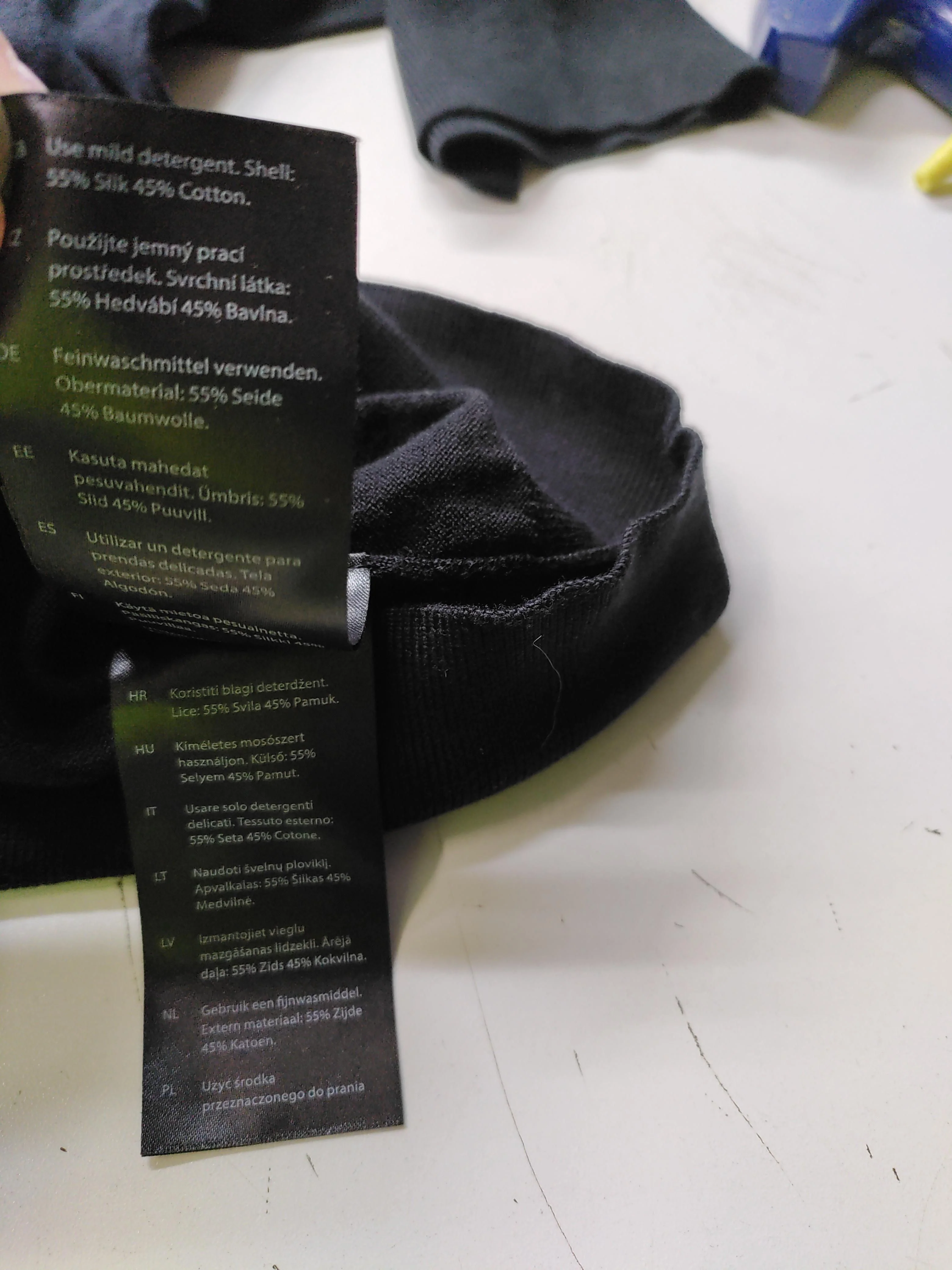 COS Men's Polo L Black Silk with Cotton Basic - Image 6