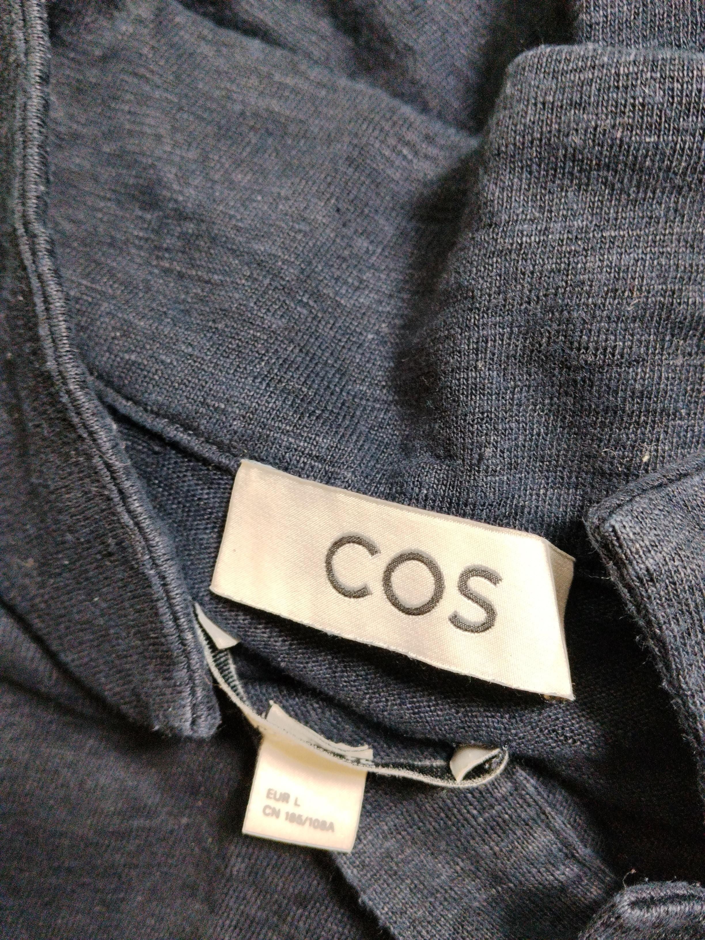 COS Men's Polo L Blue 100% Linen Basic - Image 5