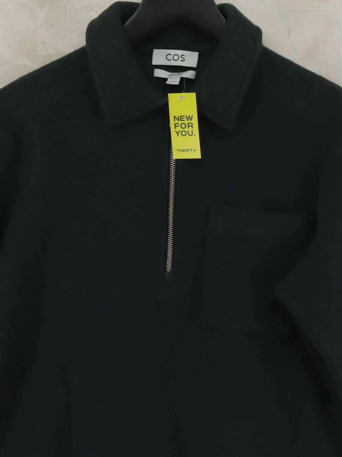 COS Men's Polo M Grey Wool with Polyester, Cotton Basic - Image 3