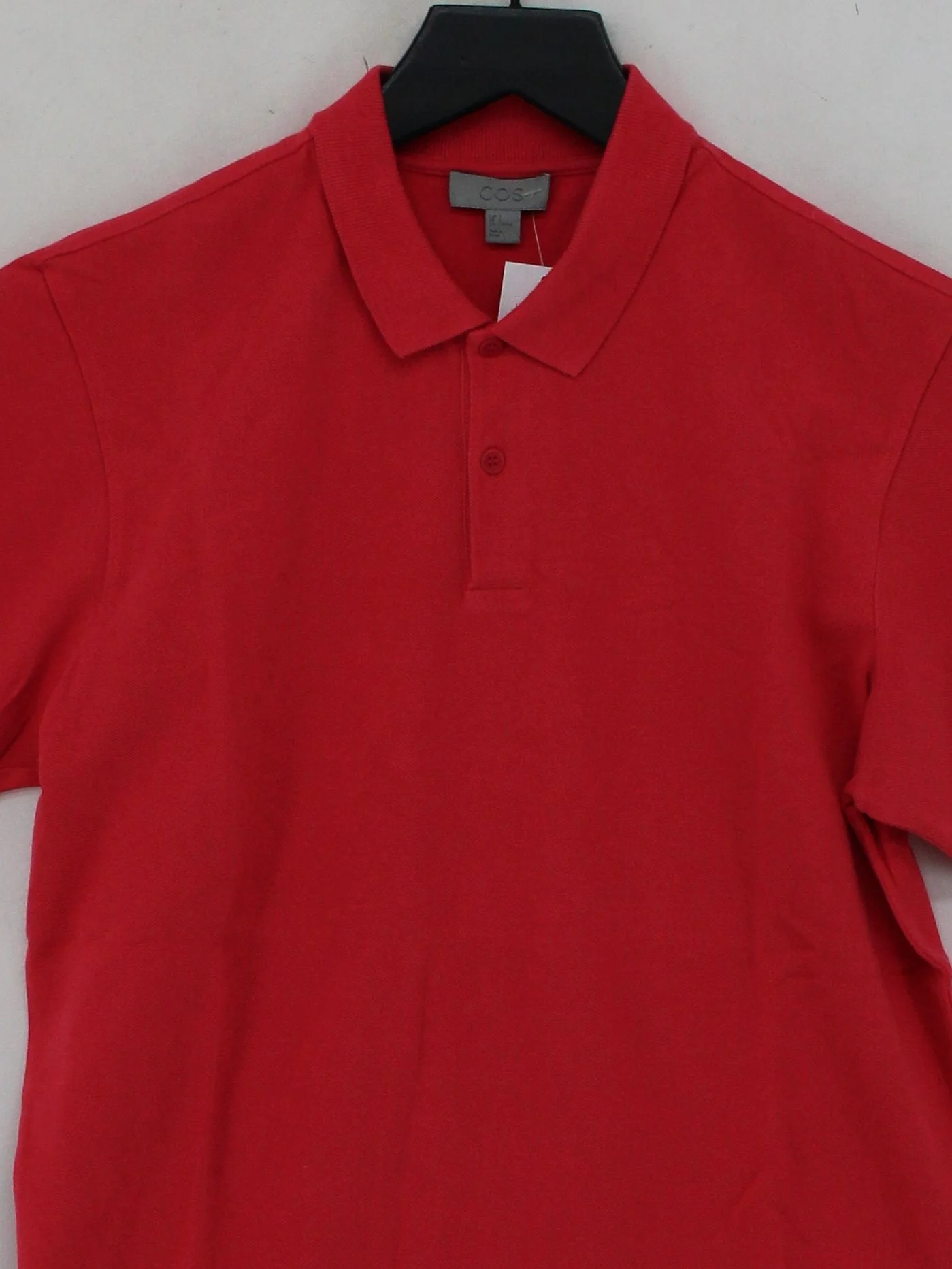 COS Men's Polo S Red 100% Cotton Basic - Image 3