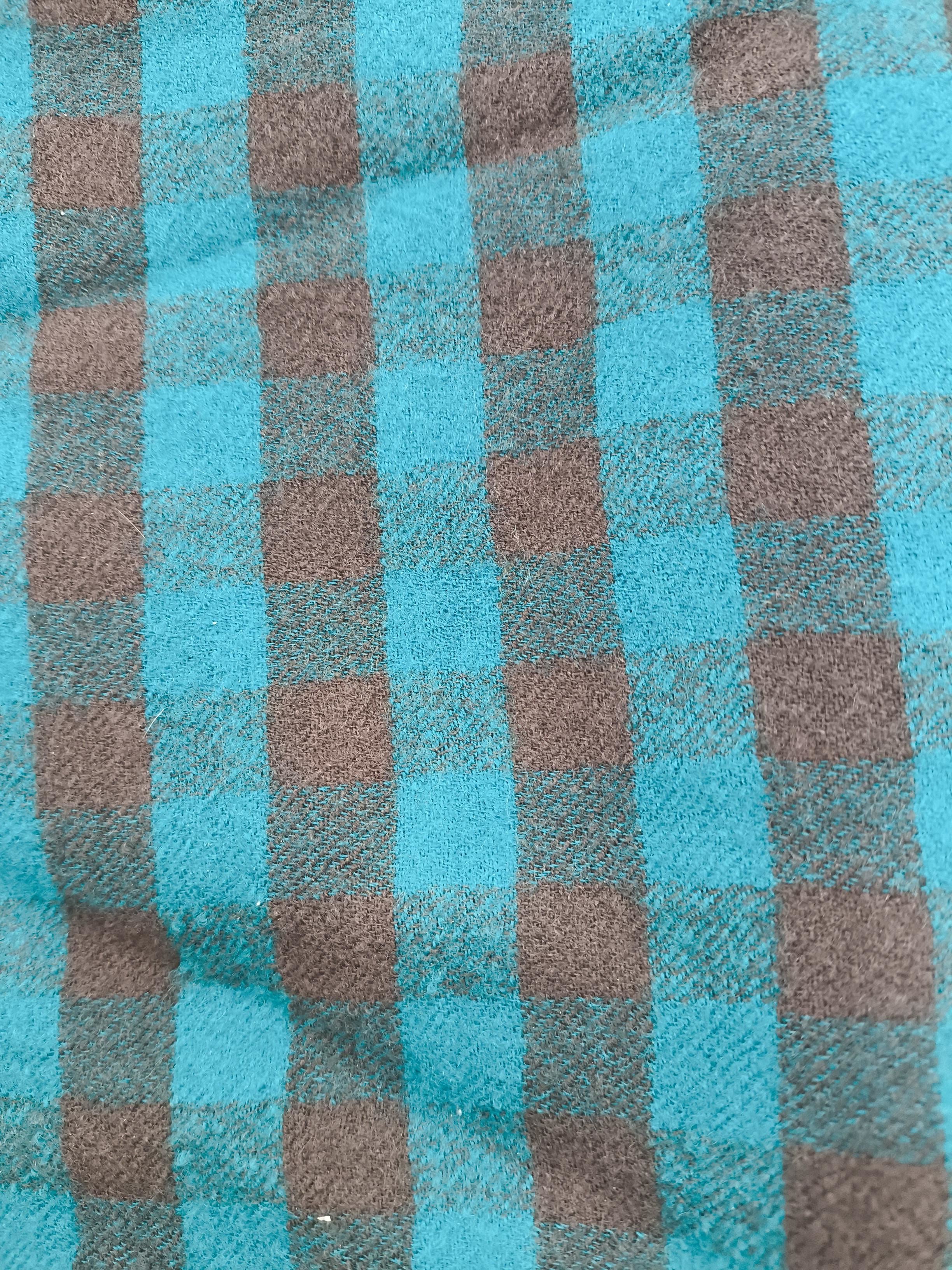COS Men's Scarf Blue Checkered 100% Wool Scarf - Image 3