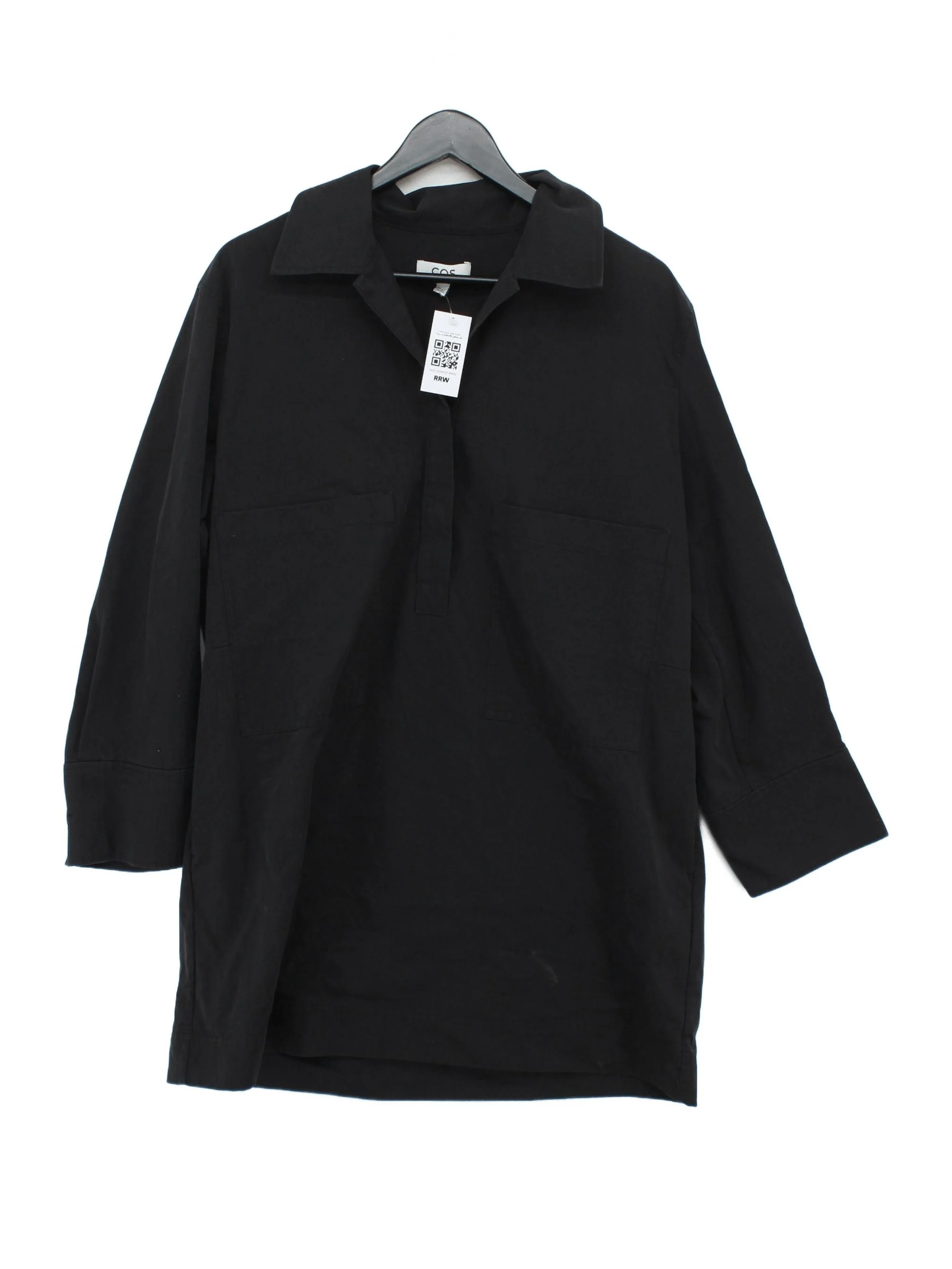 COS Men's Shirt M Black 100% Cotton Basic
