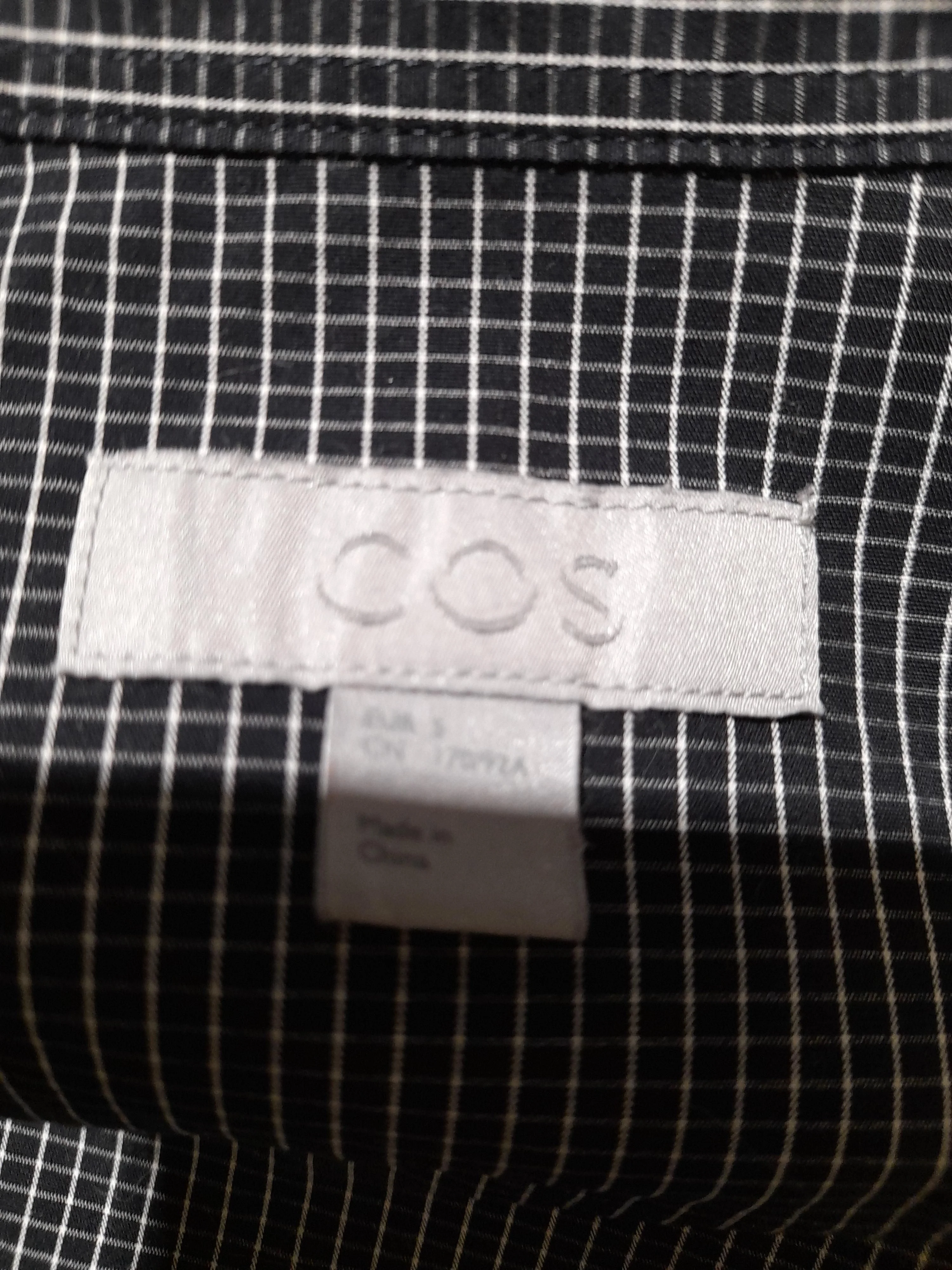 COS Men's Shirt S Black Checkered 100% Cotton Basic - Image 5