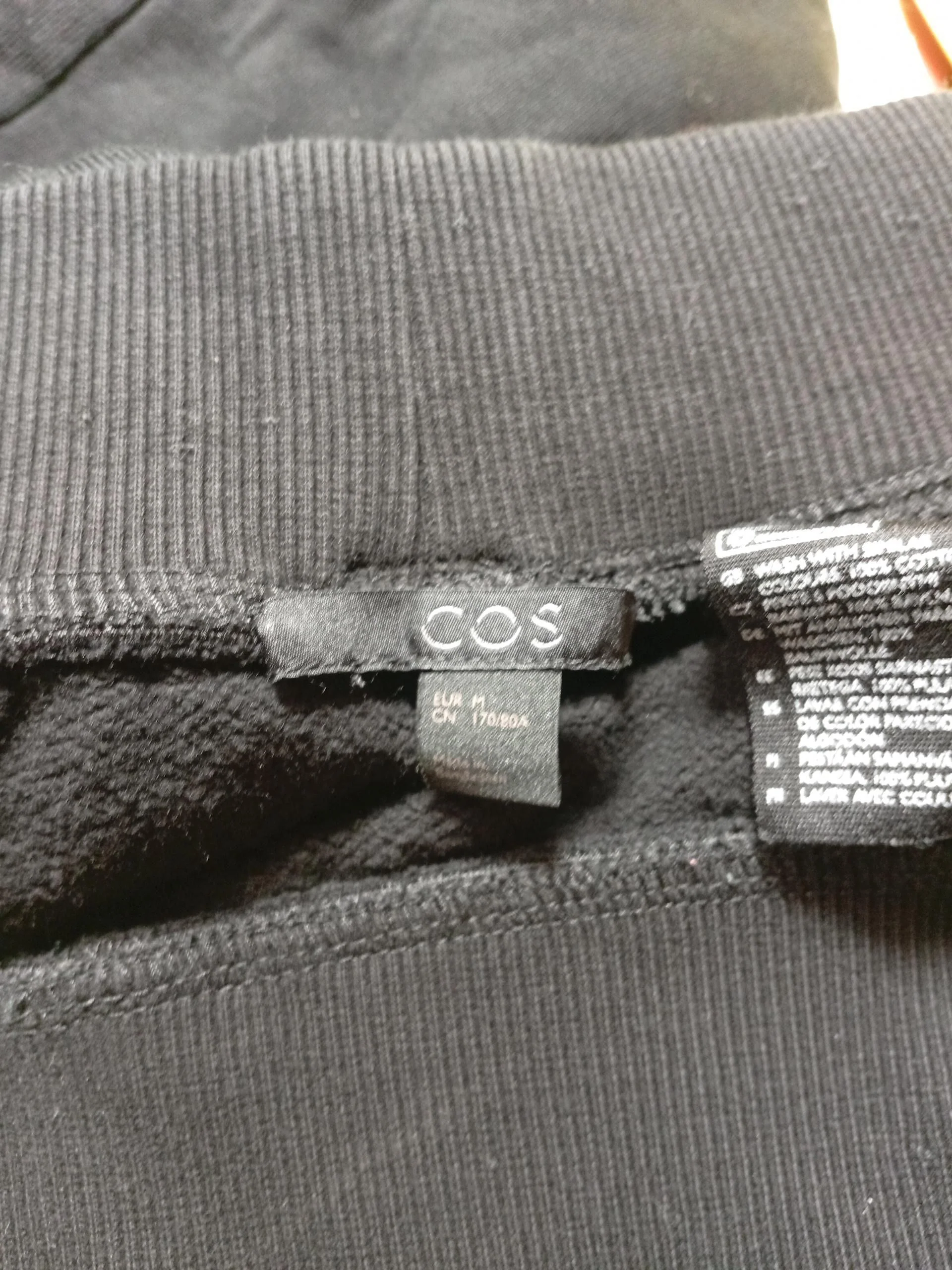 COS Men's Sports Bottoms M Black 100% Cotton Sweatpants - Image 5