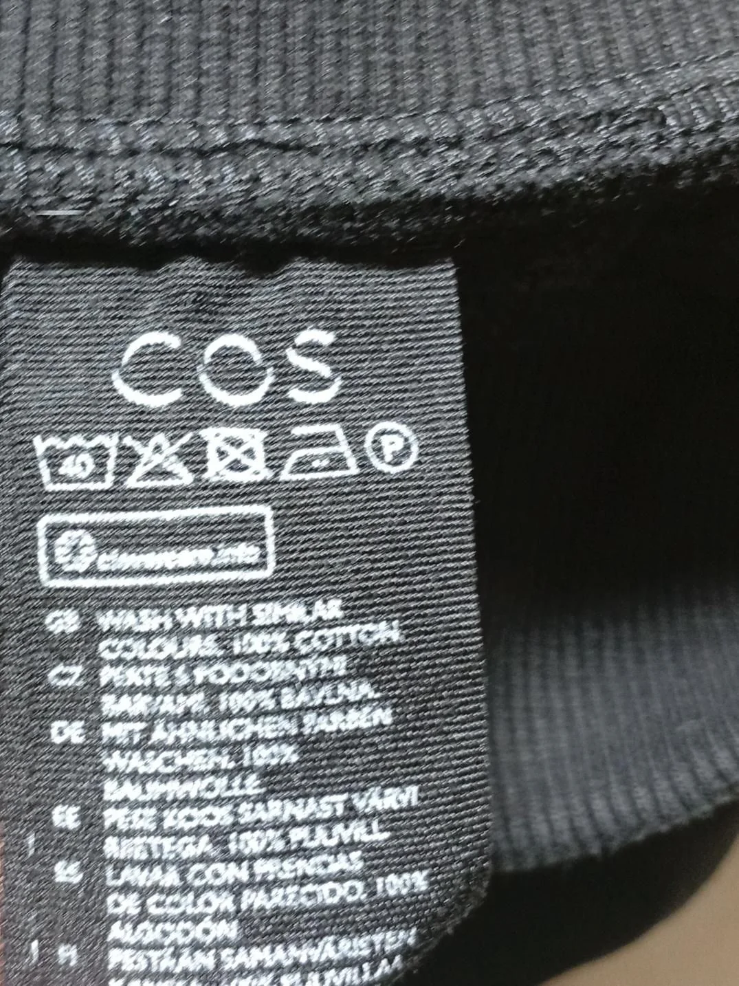 COS Men's Sports Bottoms M Black 100% Cotton Sweatpants - Image 6
