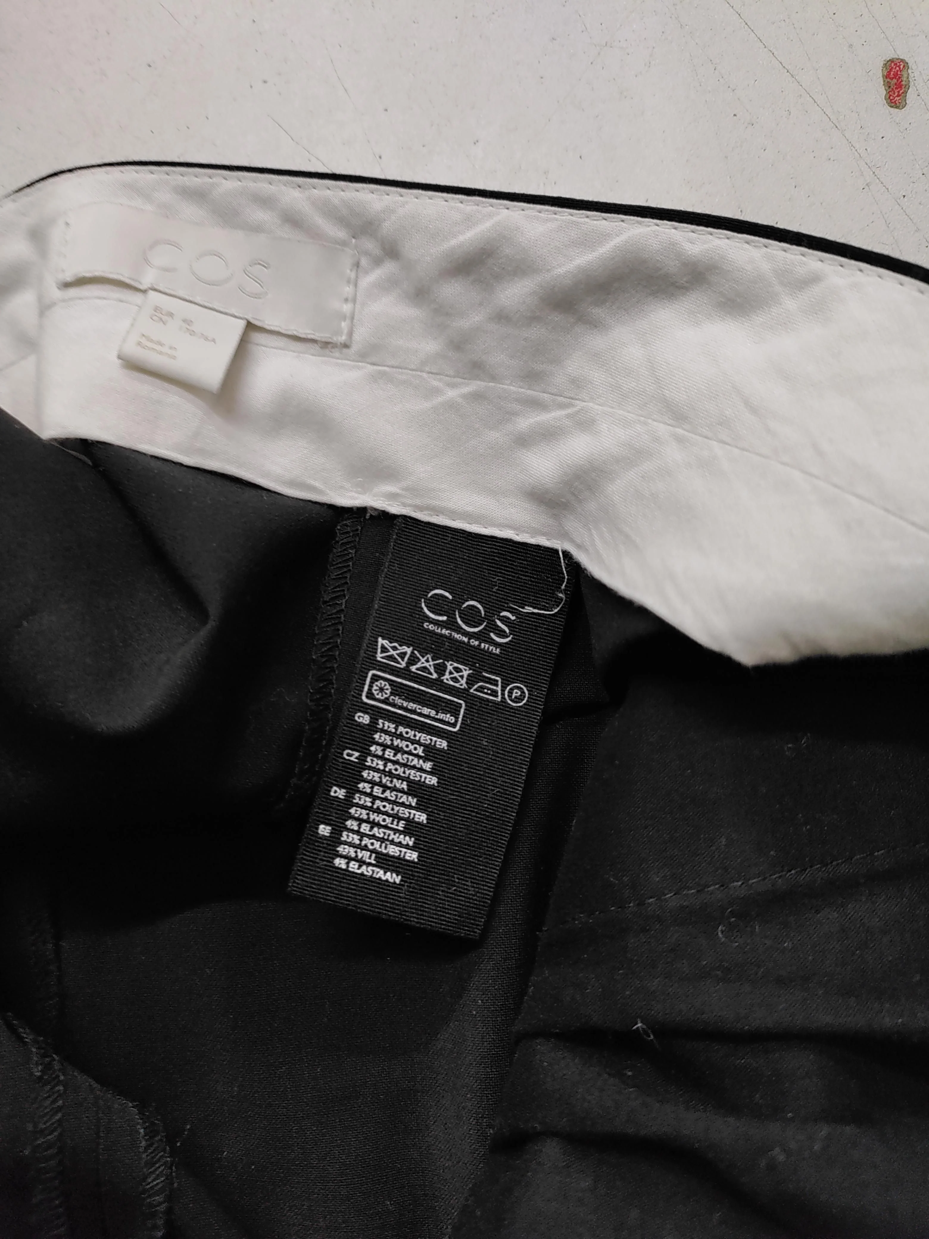 COS Men's Suit Trousers W 32 in Black Wool with Polyester, Elastane Dress Pants - Image 5