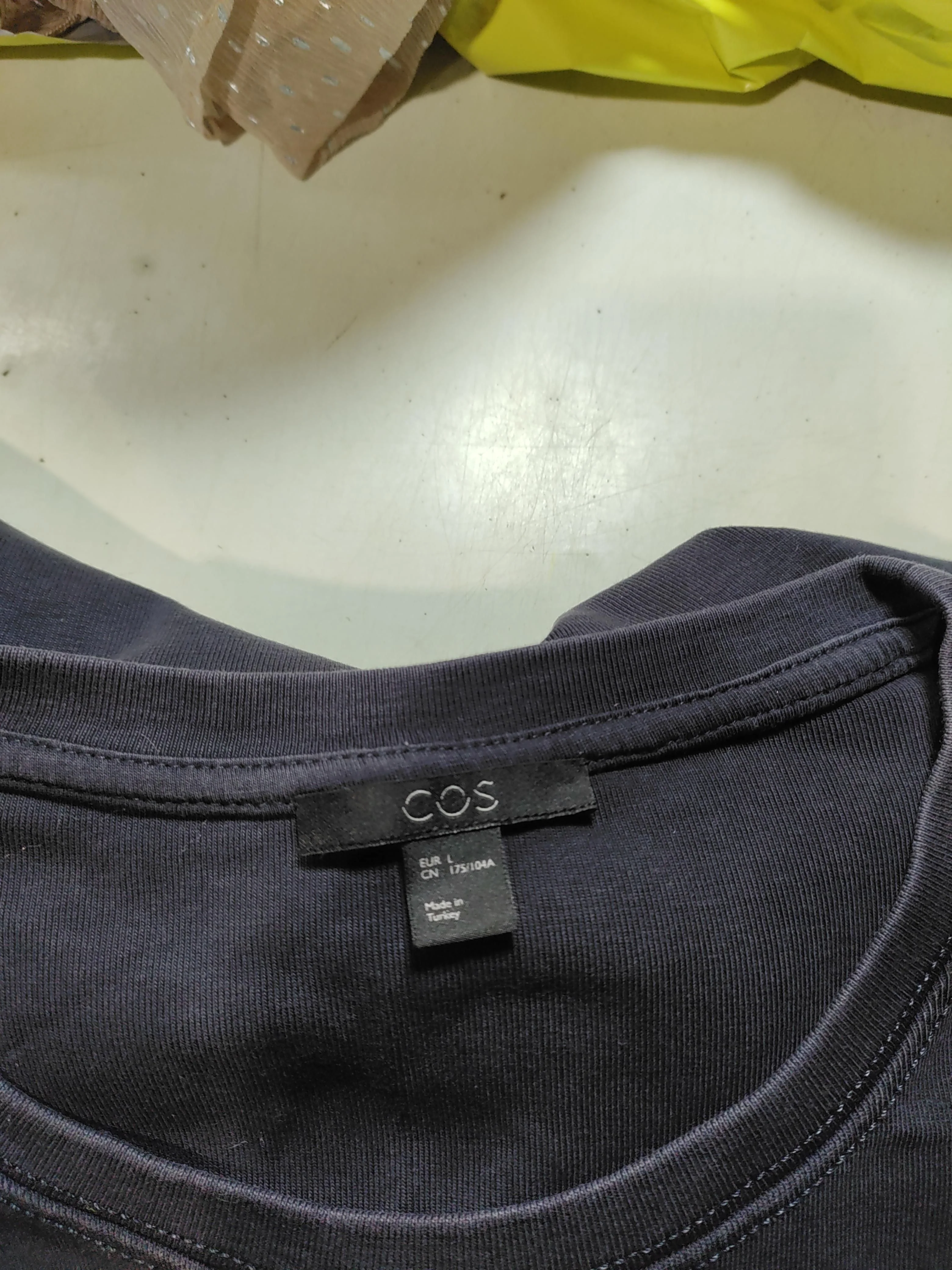 COS Men's T-Shirt L Blue 100% Cotton Basic - Image 6