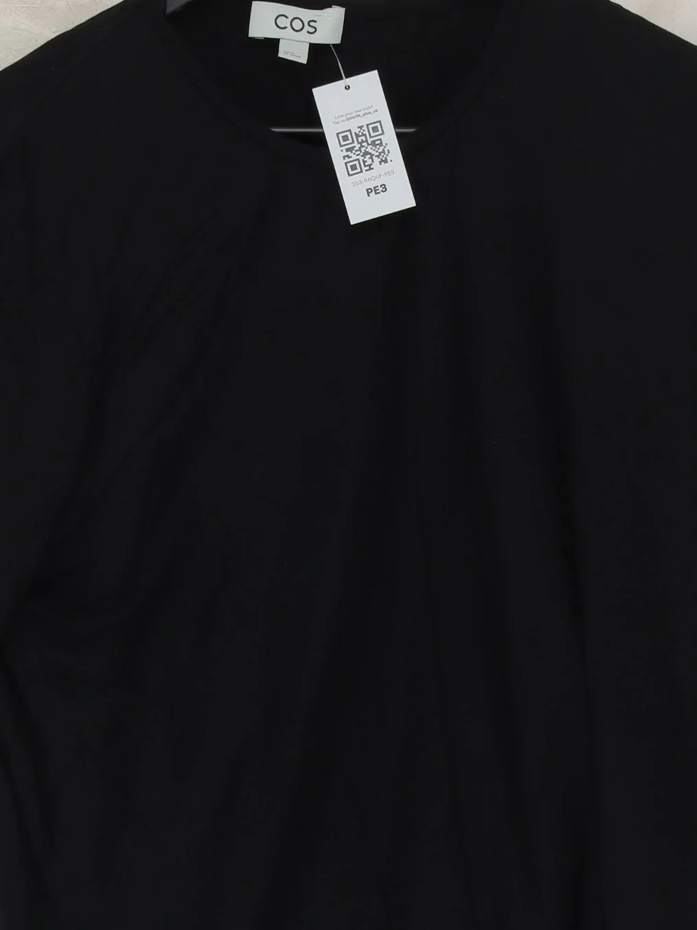 COS Men's T-Shirt M Black 100% Silk Basic - Image 3