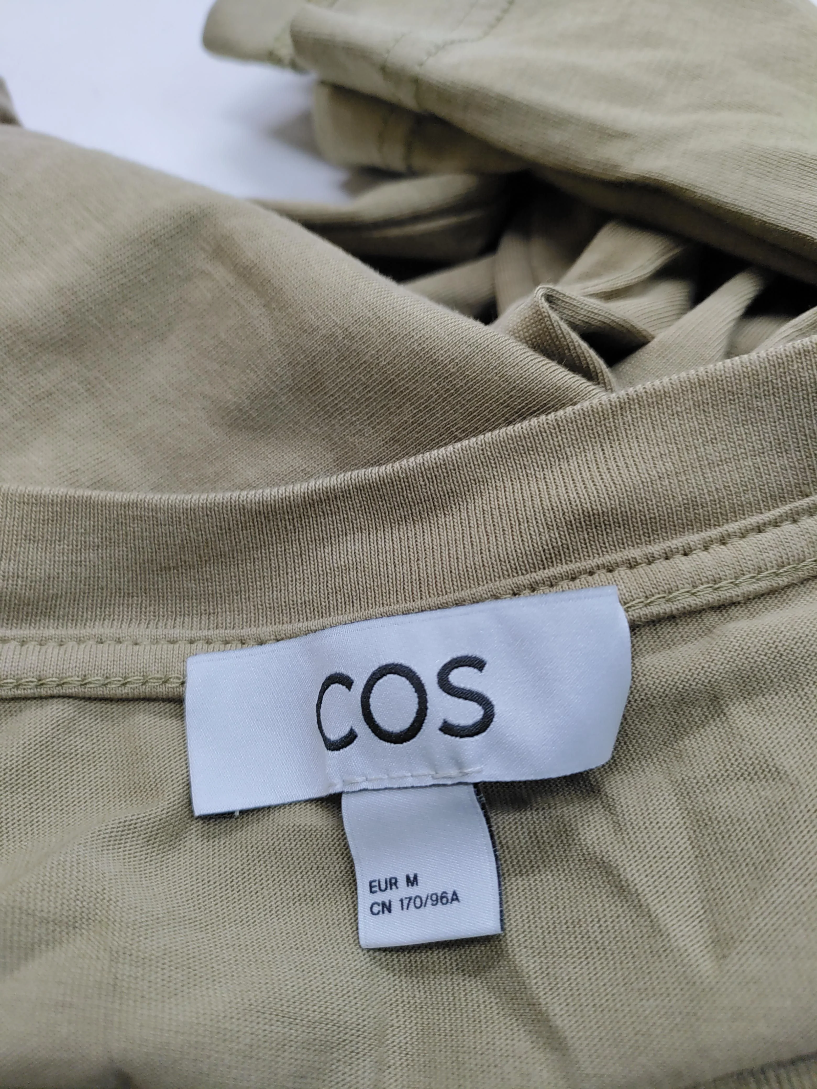 COS Men's T-Shirt M Green 100% Cotton Basic - Image 5