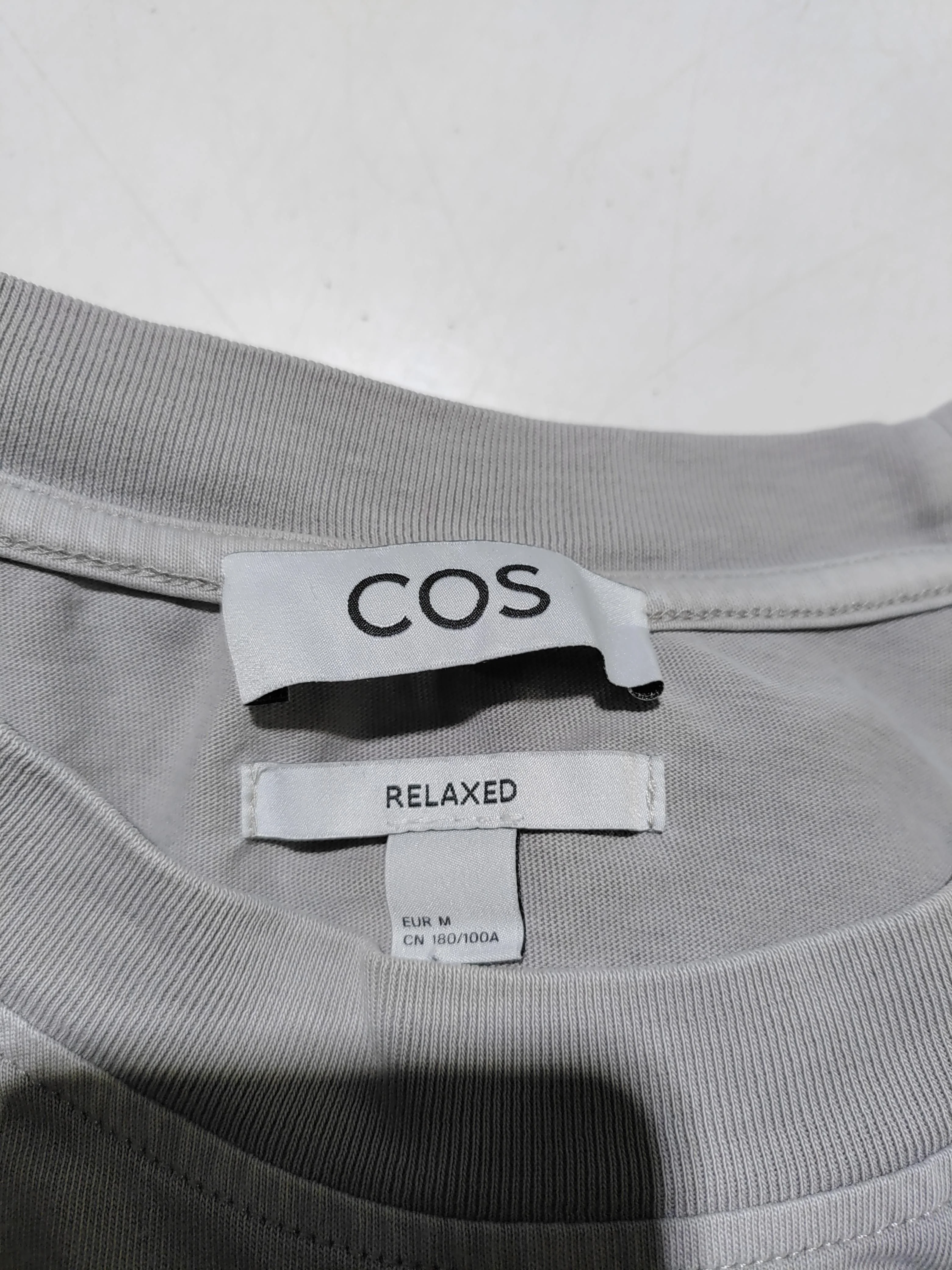COS Men's T-Shirt M Grey 100% Cotton Basic - Image 6