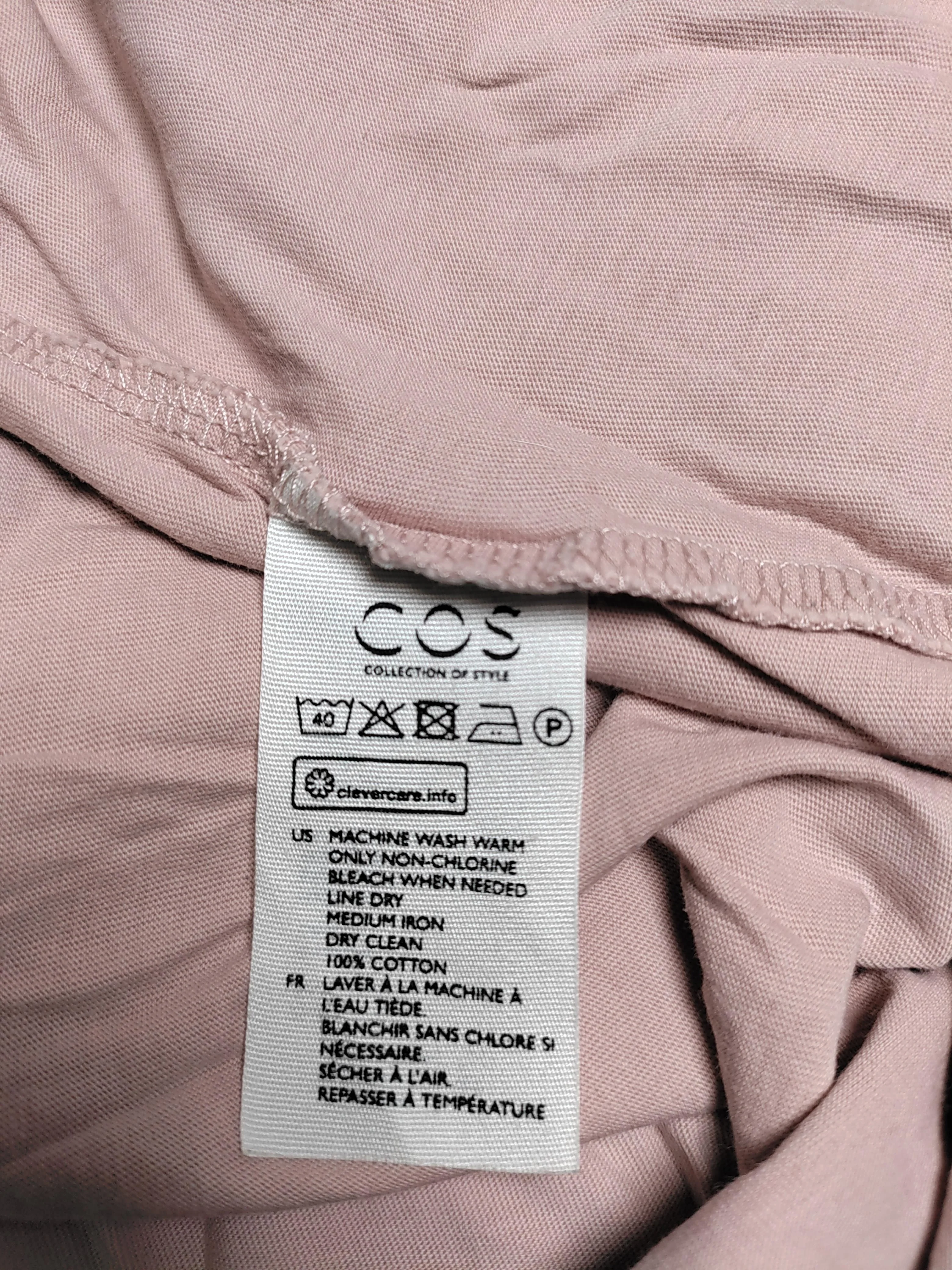 COS Men's T-Shirt M Pink 100% Cotton Basic - Image 6