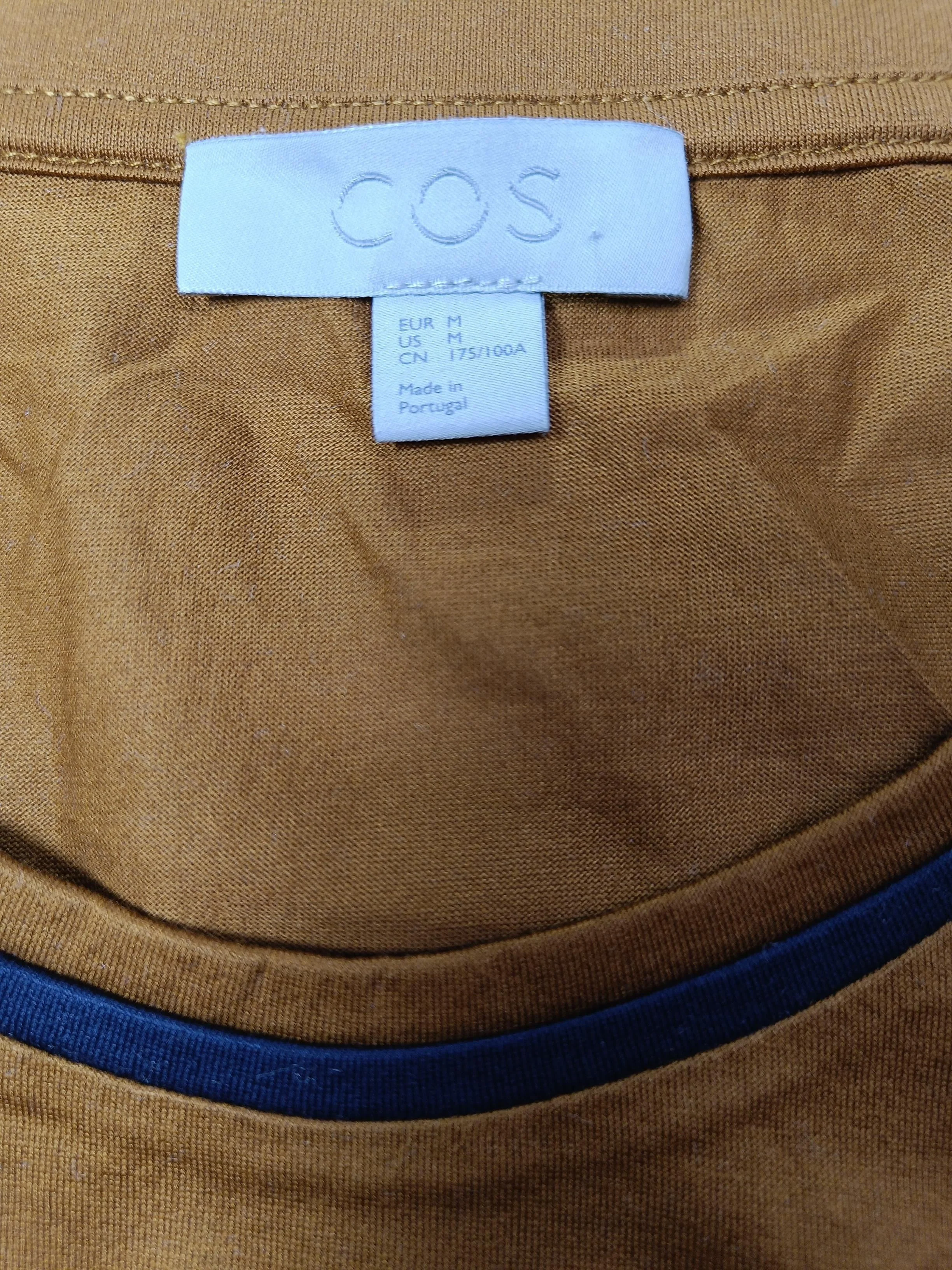 COS Men's T-Shirt M Tan 100% Cotton Basic - Image 5