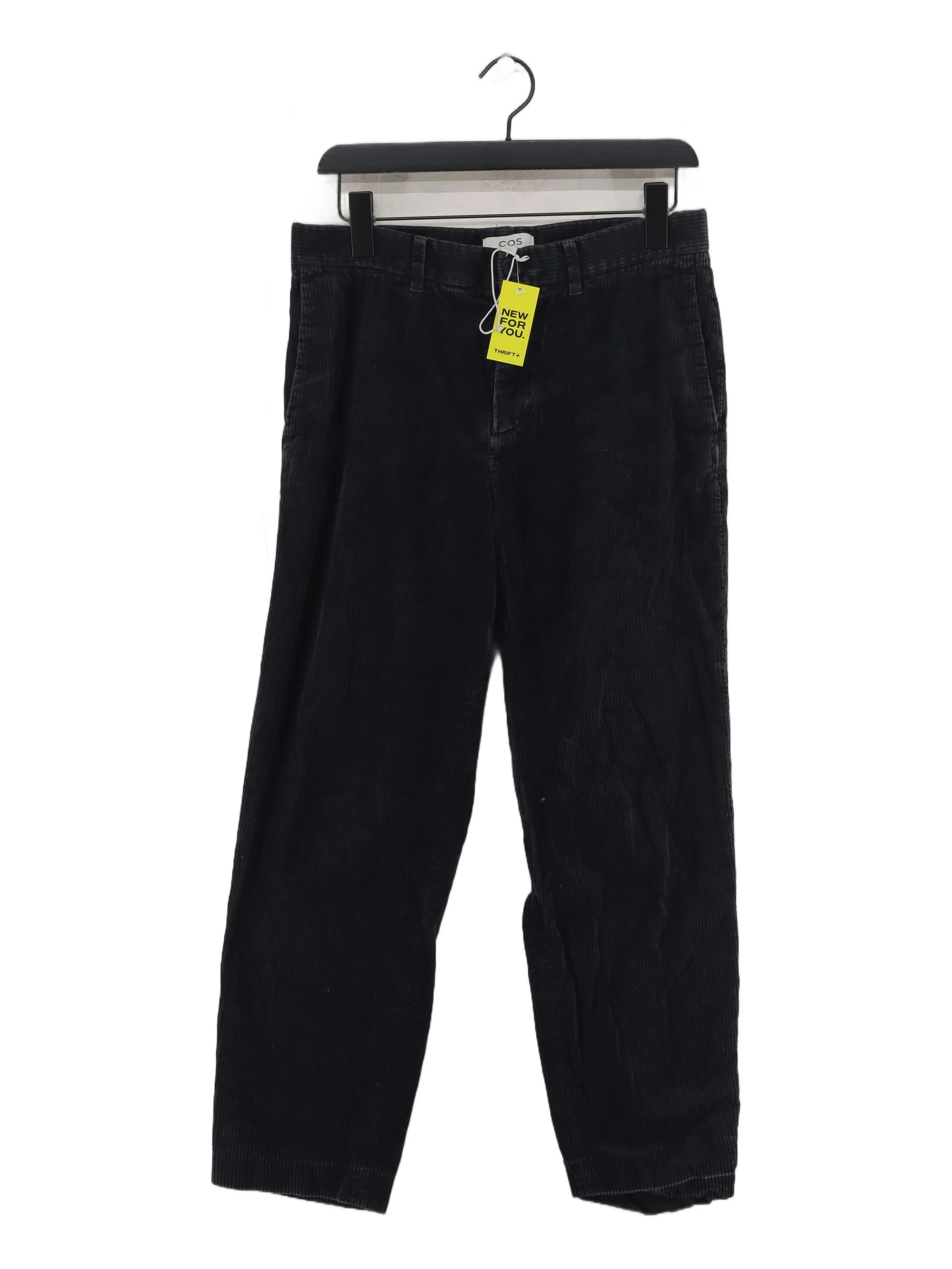 COS Men's Trousers M Black 100% Cotton Wide-Leg Chino