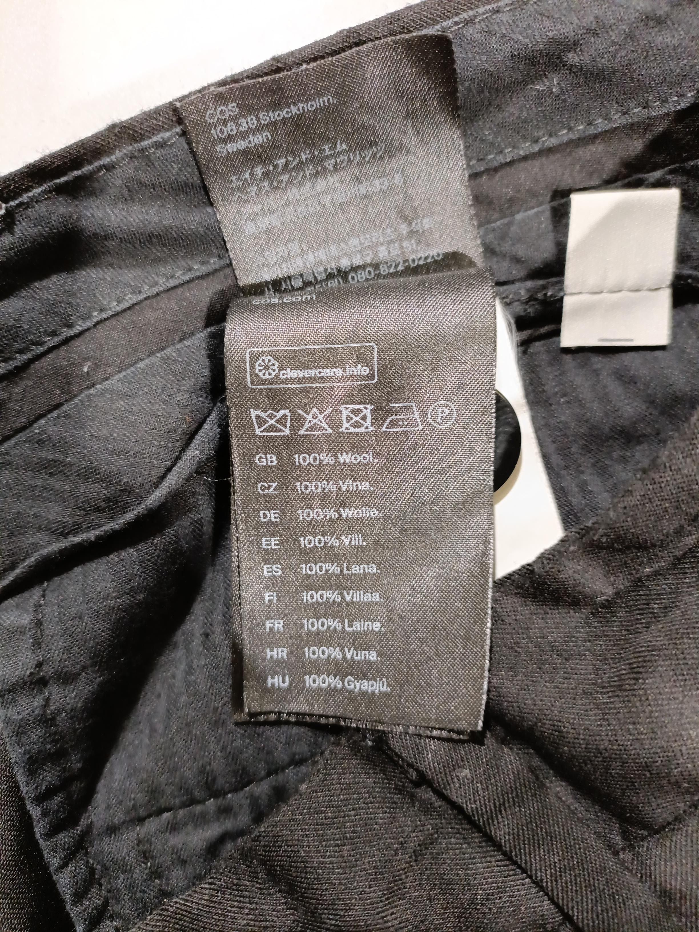 COS Men's Trousers M Black 100% Wool Tapered Chino - Image 7