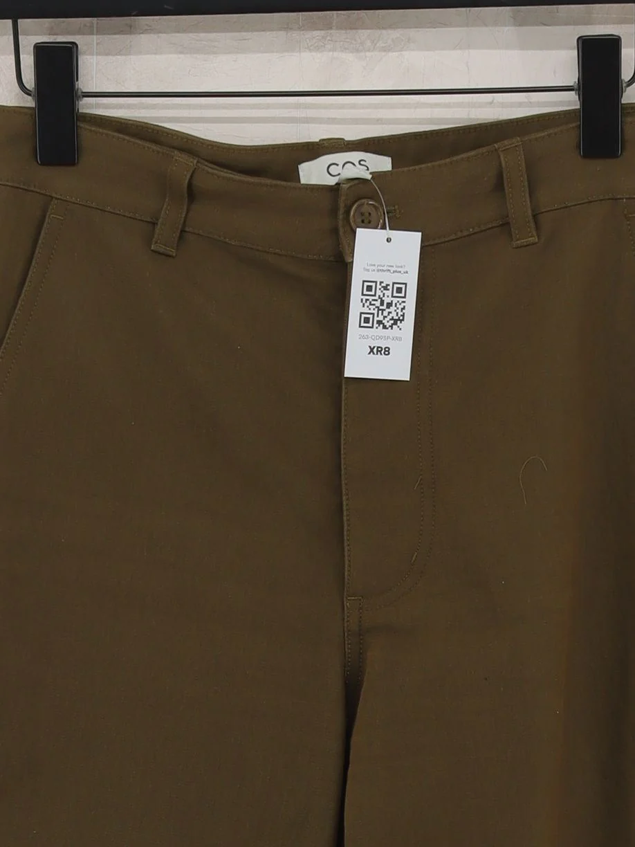 COS Men's Trousers XXS Brown Cotton with Polyamide, Elastane Tapered Chino - Image 3