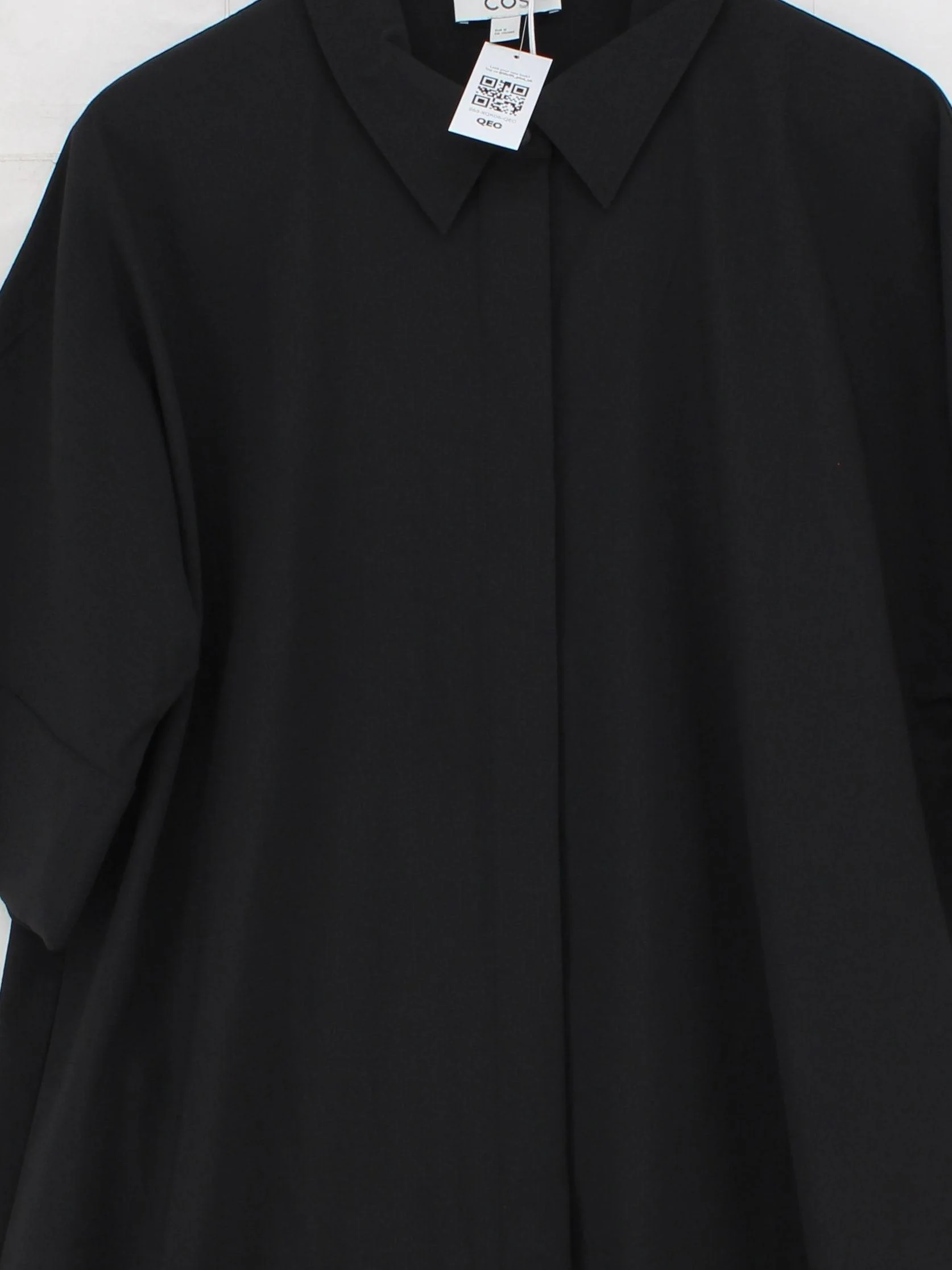 COS Shirt Midi Dress M in Black - Image 3