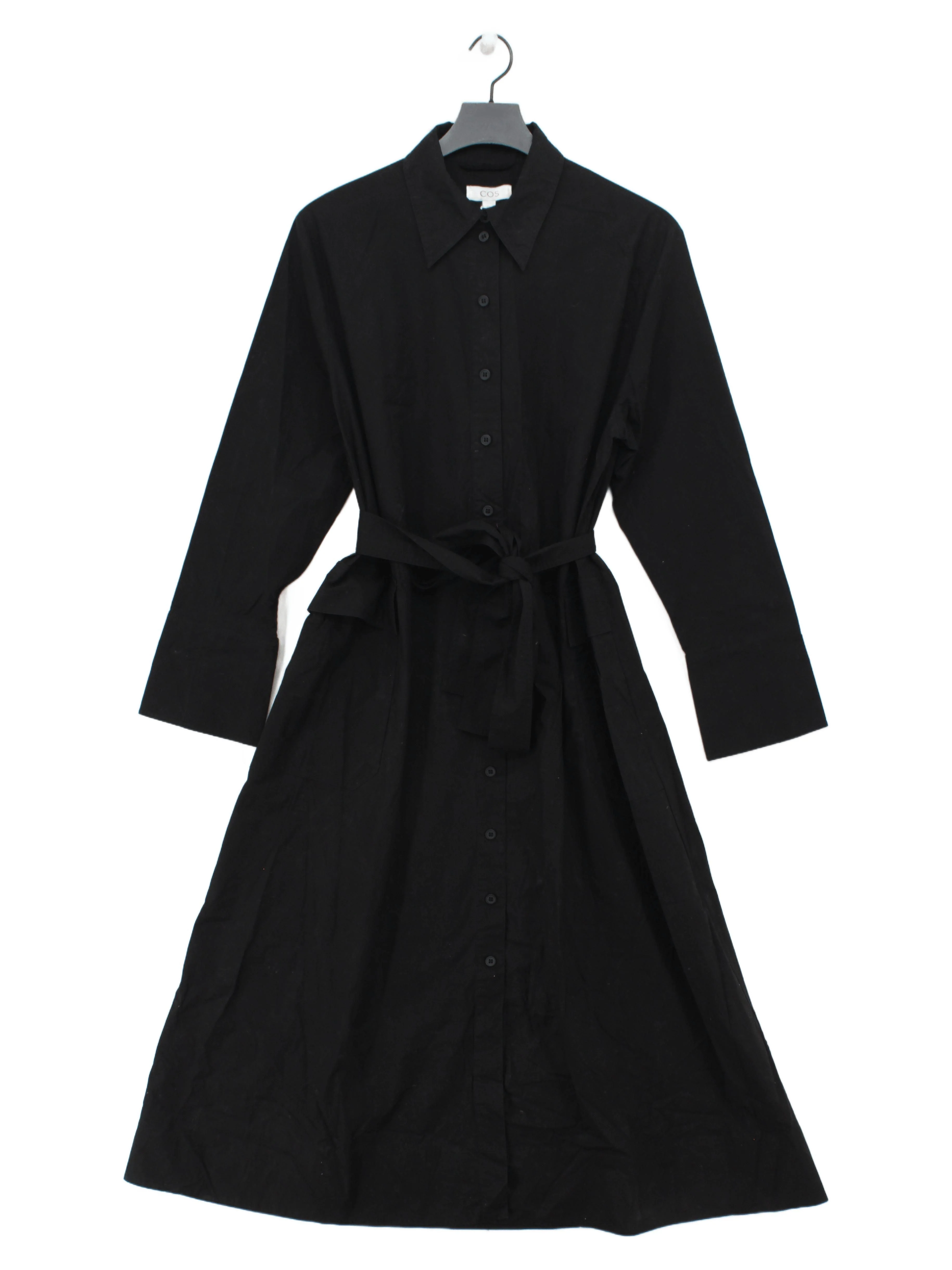 COS Shirt Midi Dress UK16 in Black