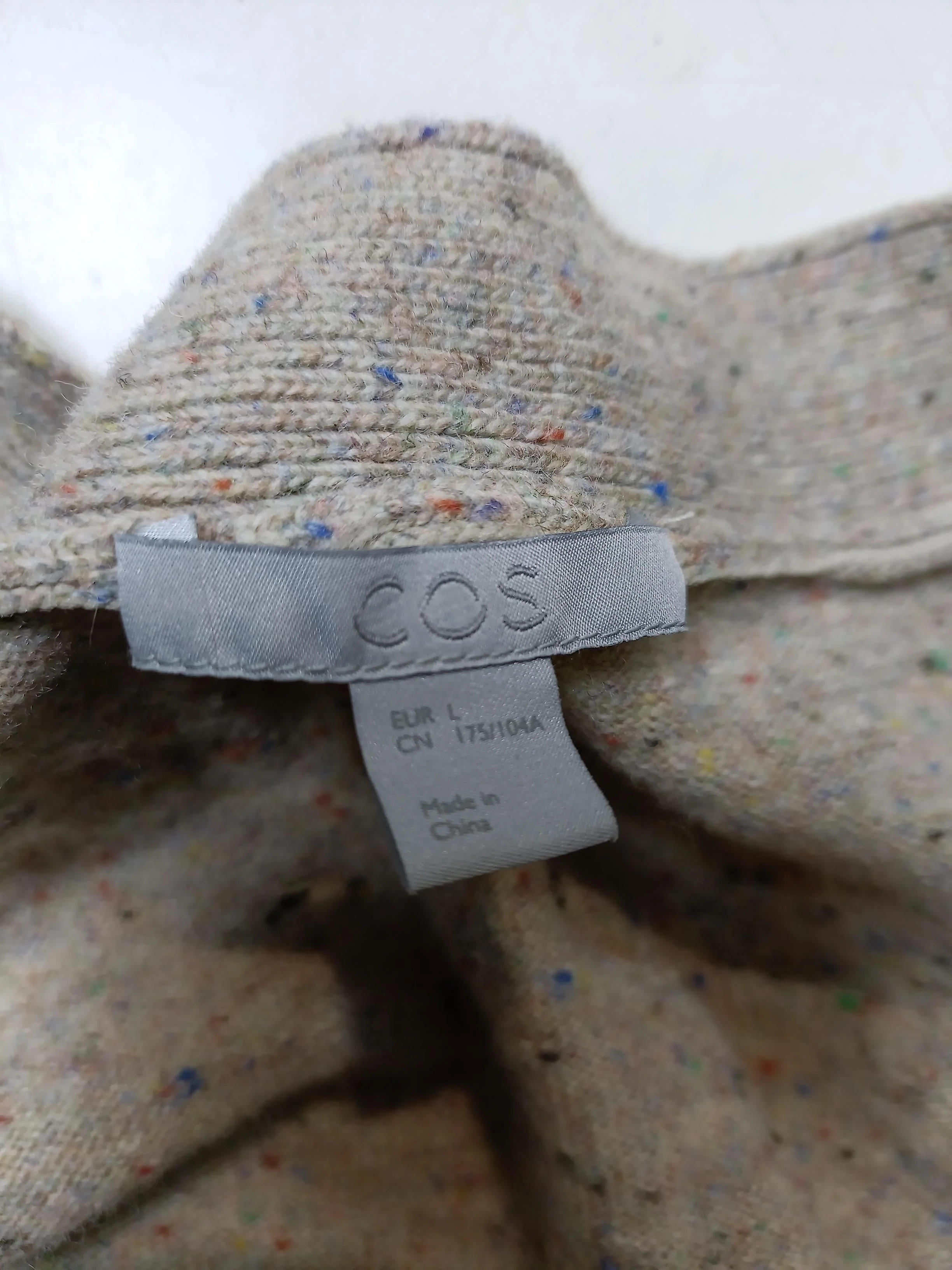 COS Women's Cardigan L Brown 100% Wool V-Neck Cardigan - Image 5