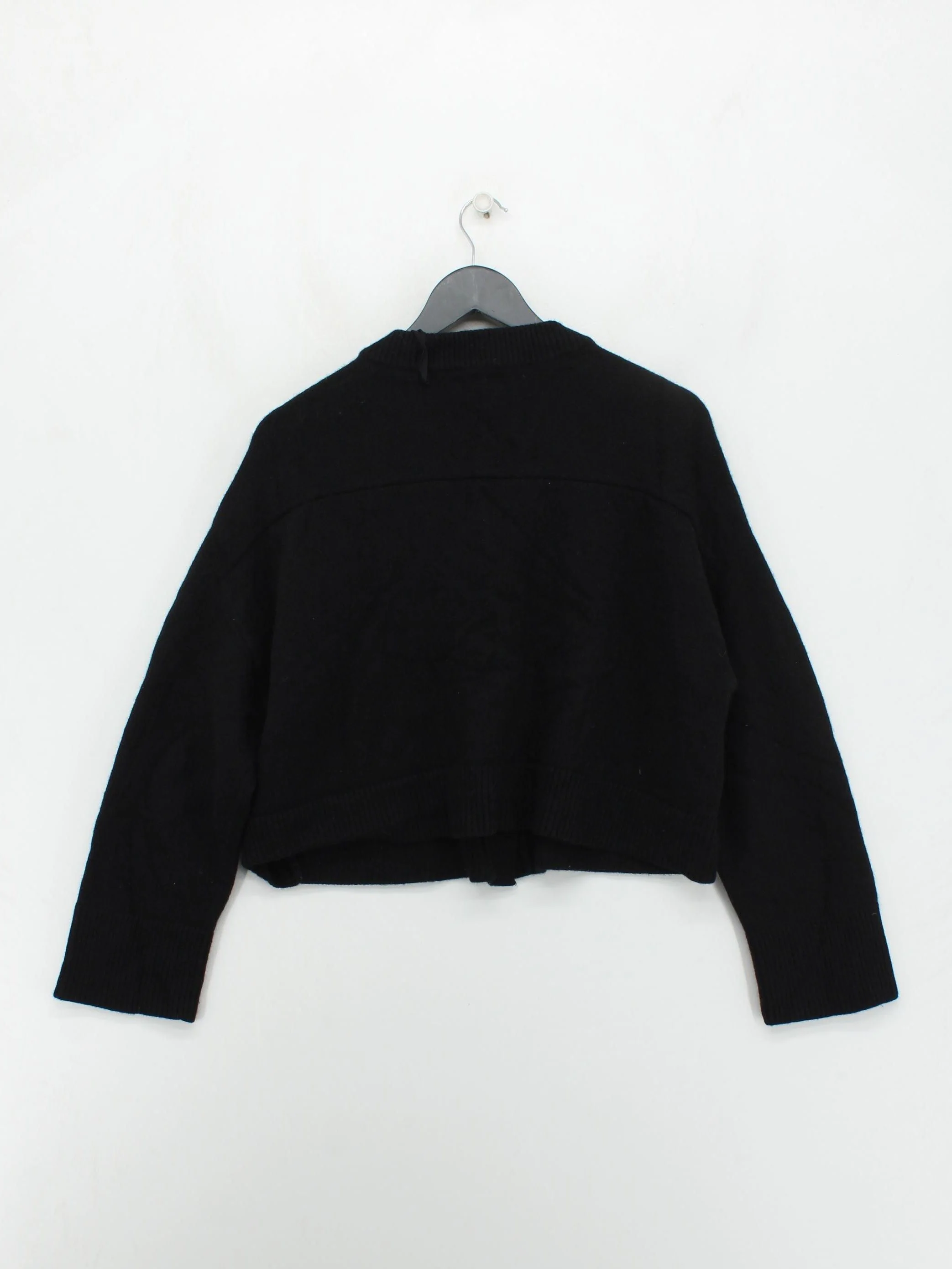 COS Women's Cardigan M Black 100% Wool Round Neck Cardigan - Image 2