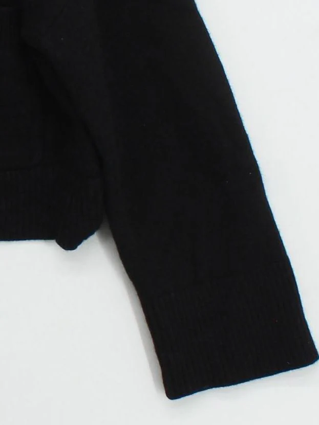 COS Women's Cardigan M Black 100% Wool Round Neck Cardigan - Image 4