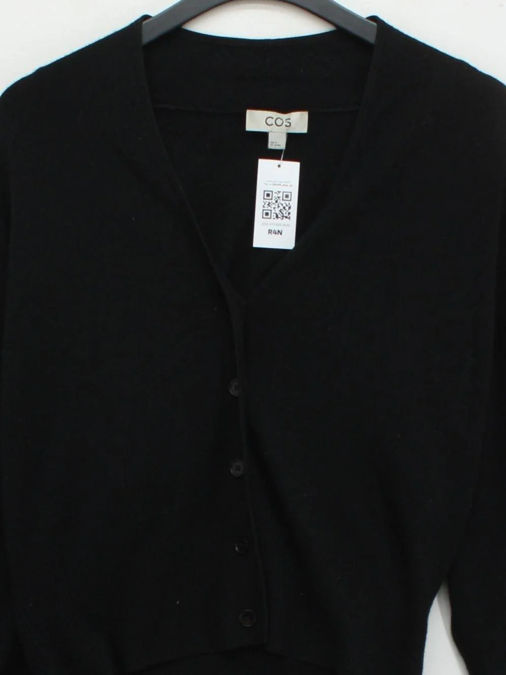 COS Women's Cardigan M Black Polyamide with Elastane V-Neck Cardigan - Image 3