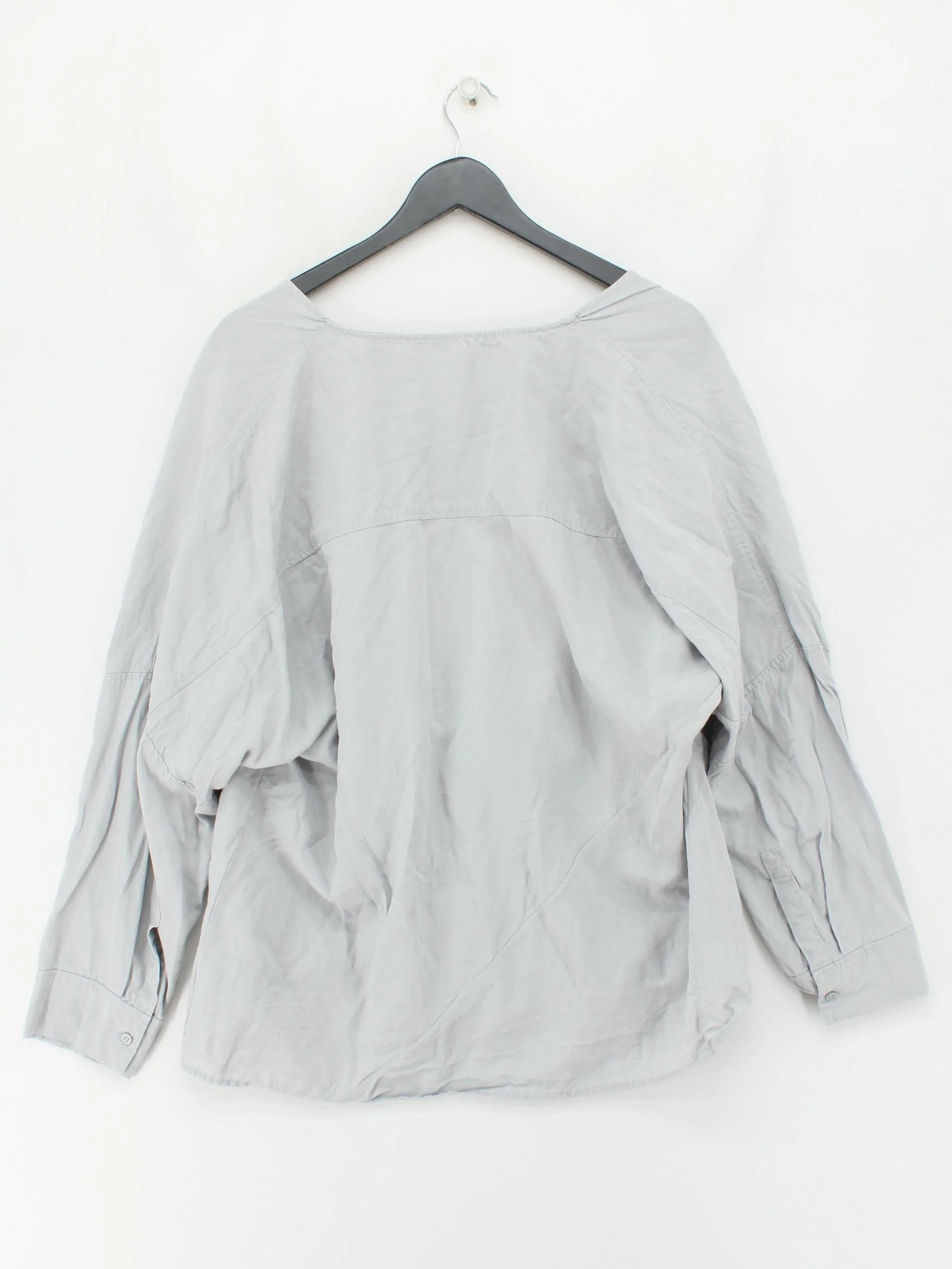 COS Women's Cardigan M Grey Lyocell Modal with Linen V-Neck Cardigan - Image 2