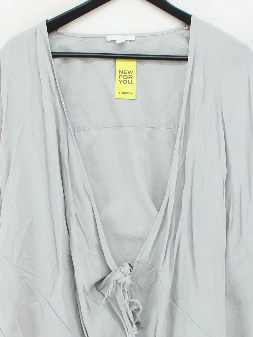 COS Women's Cardigan M Grey Lyocell Modal with Linen V-Neck Cardigan - Image 3