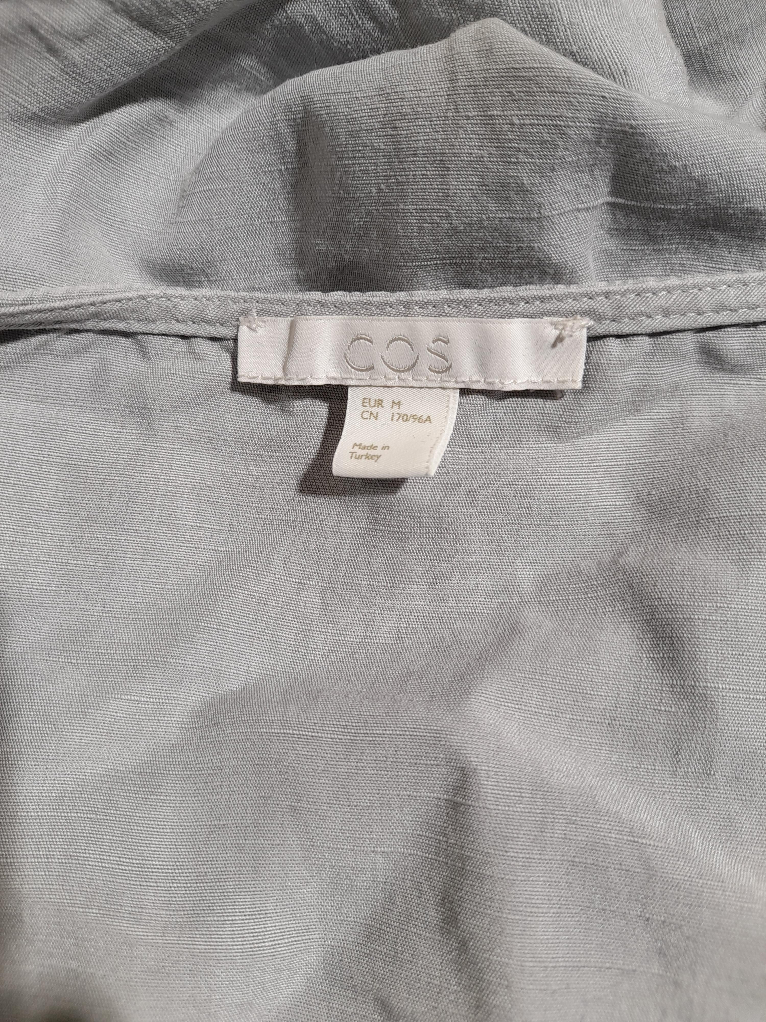 COS Women's Cardigan M Grey Lyocell Modal with Linen V-Neck Cardigan - Image 5