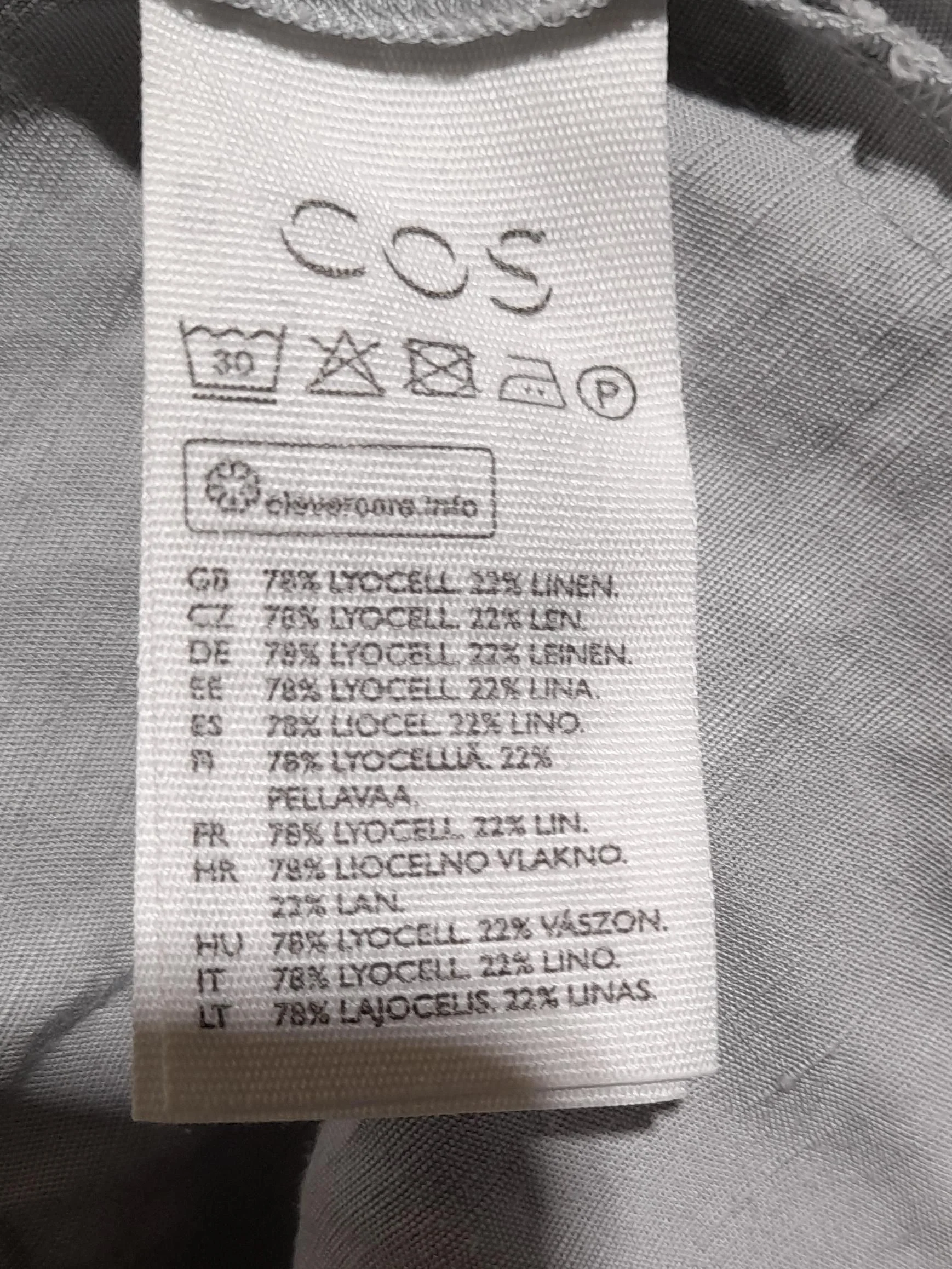COS Women's Cardigan M Grey Lyocell Modal with Linen V-Neck Cardigan - Image 6