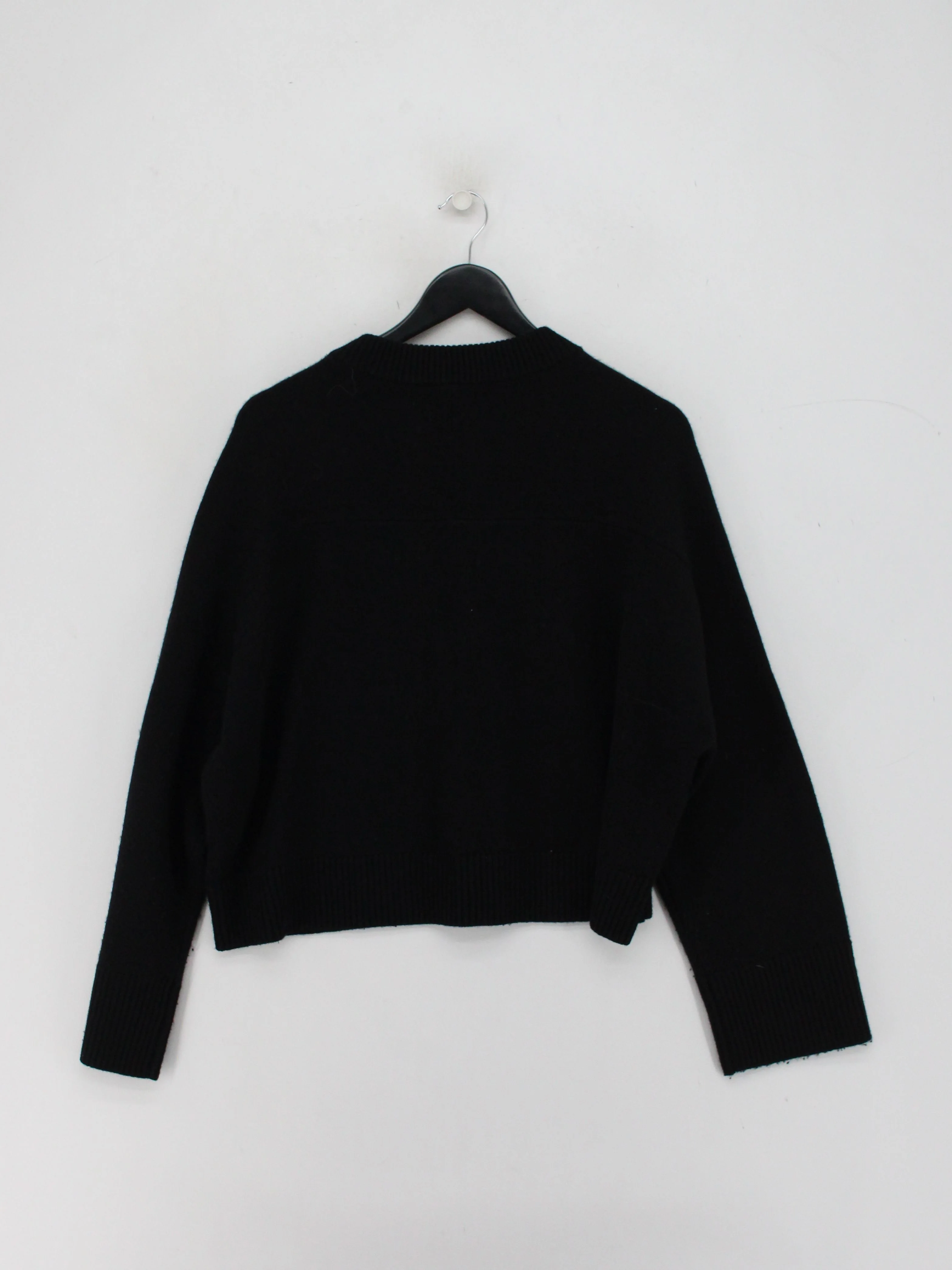COS Women's Cardigan S Black 100% Wool Round Neck Cardigan - Image 2