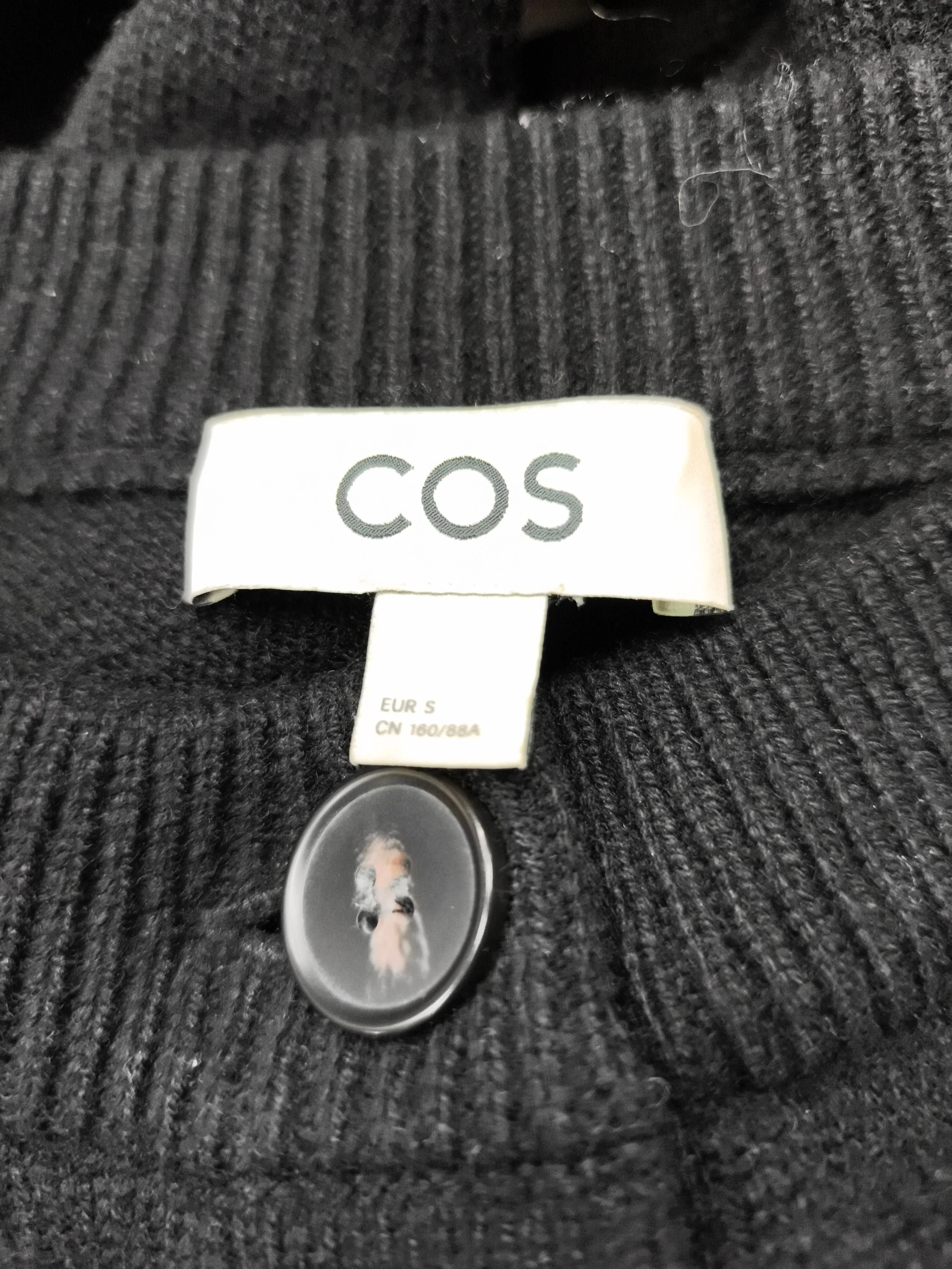 COS Women's Cardigan S Black 100% Wool Round Neck Cardigan - Image 5