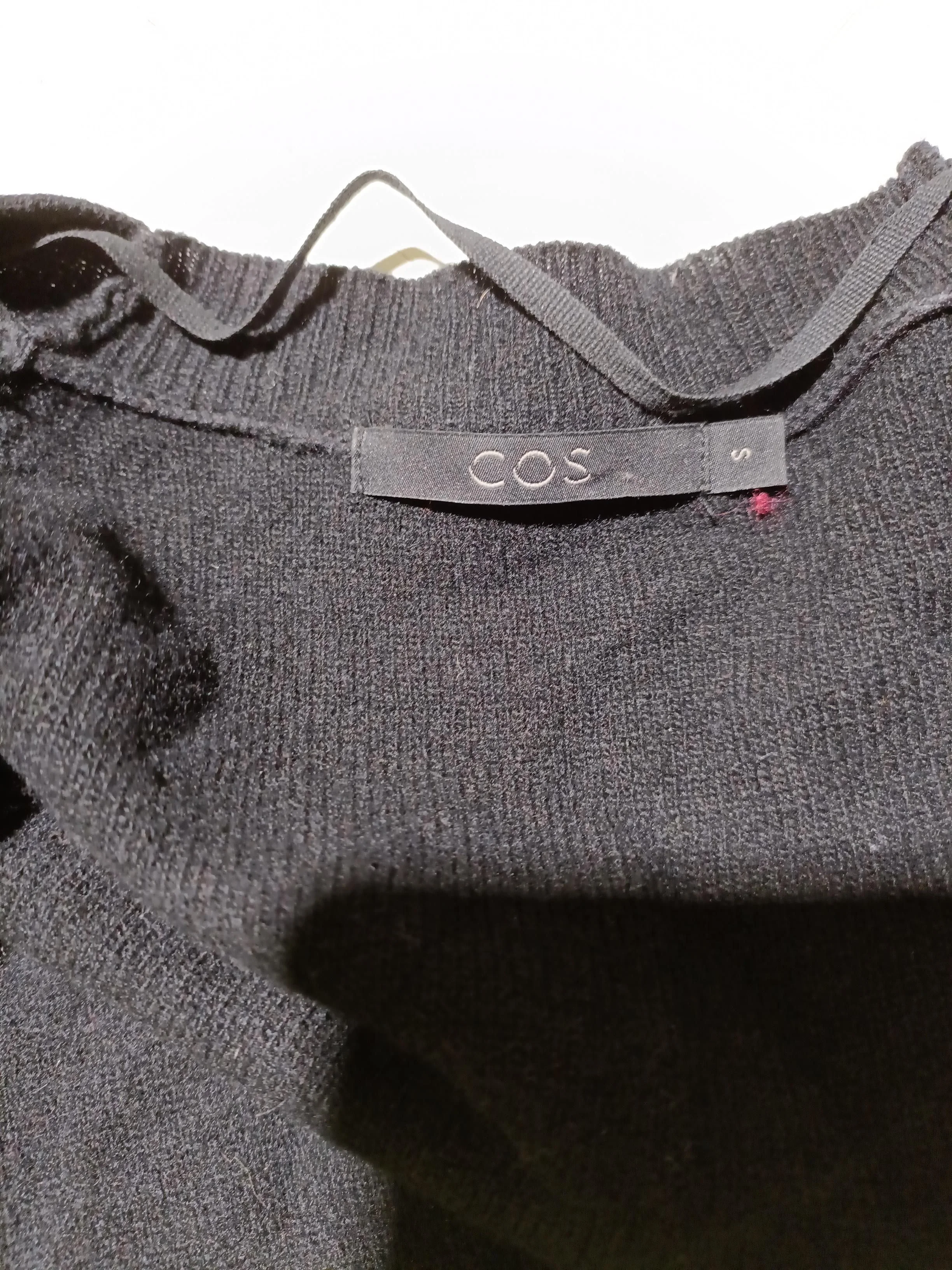 COS Women's Cardigan S Black 100% Wool V-Neck Cardigan - Image 6