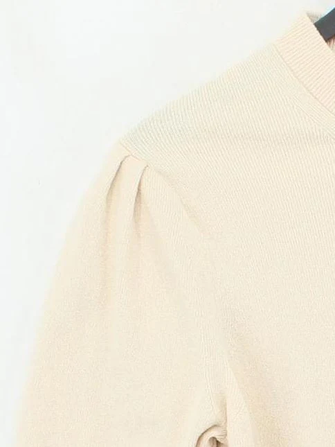 COS Women's Cardigan S Cream Cotton with Polyamide Round Neck Cardigan - Image 4
