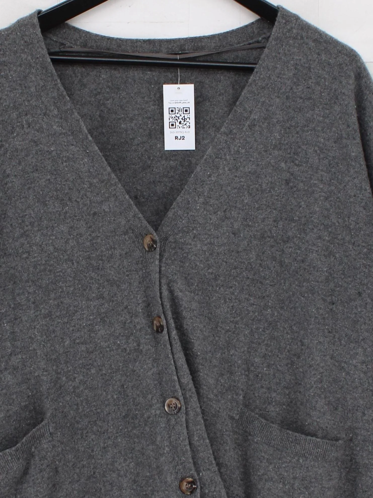COS Women's Cardigan S Grey 100% Wool V-Neck Cardigan - Image 3