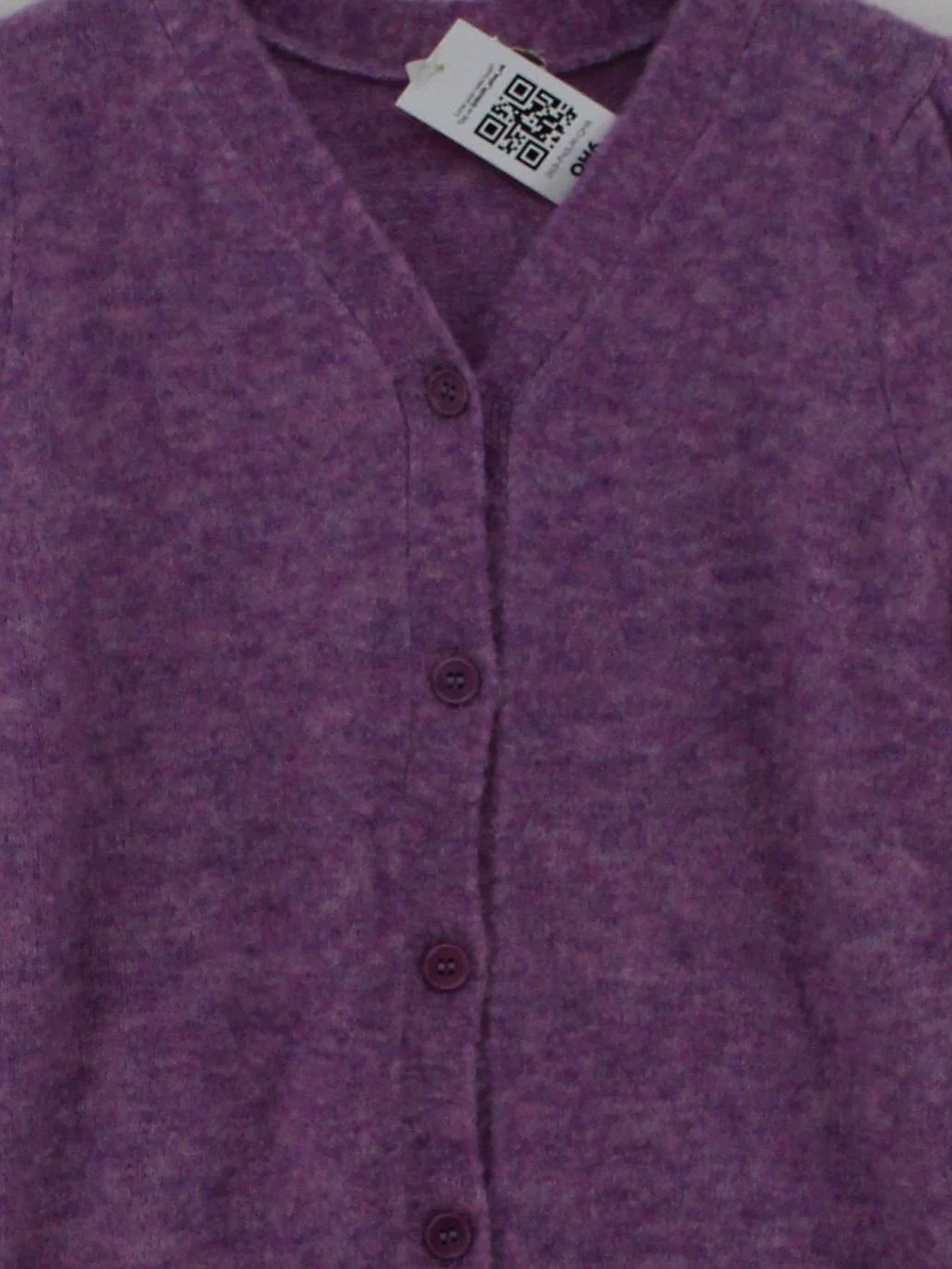 COS Women's Cardigan S Purple Wool with Polyamide, Elastane Round Neck Cardigan - Image 3
