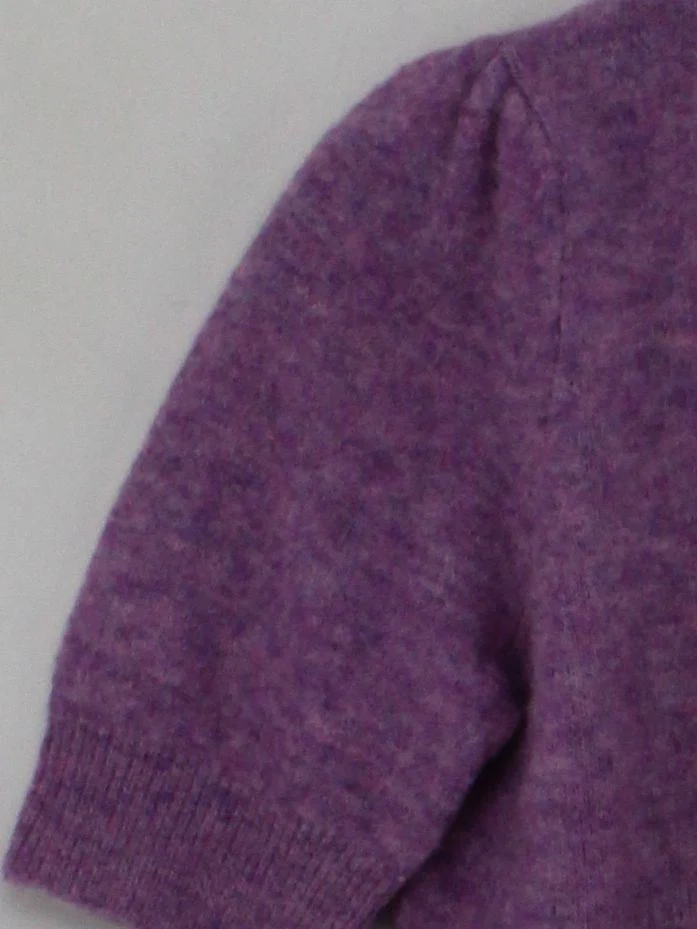 COS Women's Cardigan S Purple Wool with Polyamide, Elastane Round Neck Cardigan - Image 4