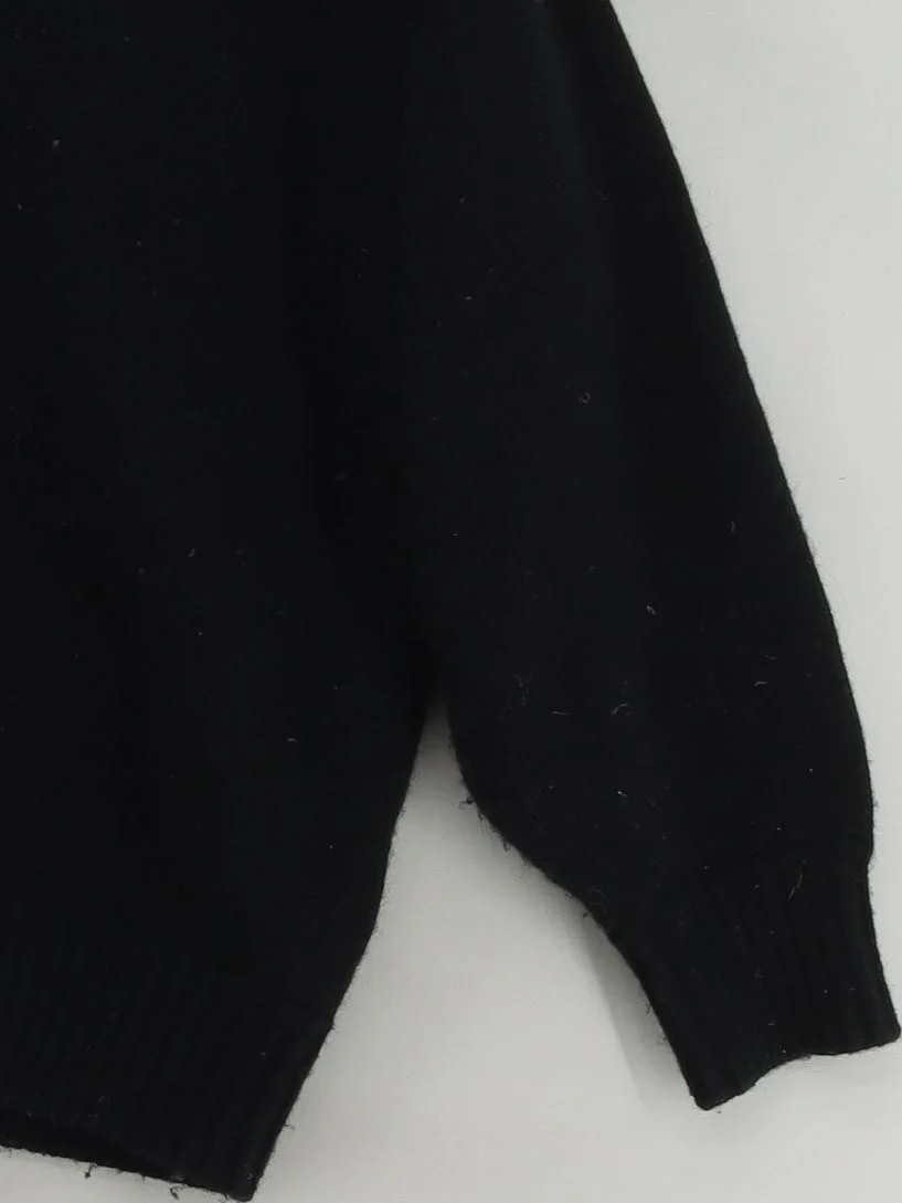 COS Women's Cardigan XS Black 100% Wool Round Neck Cardigan - Image 4