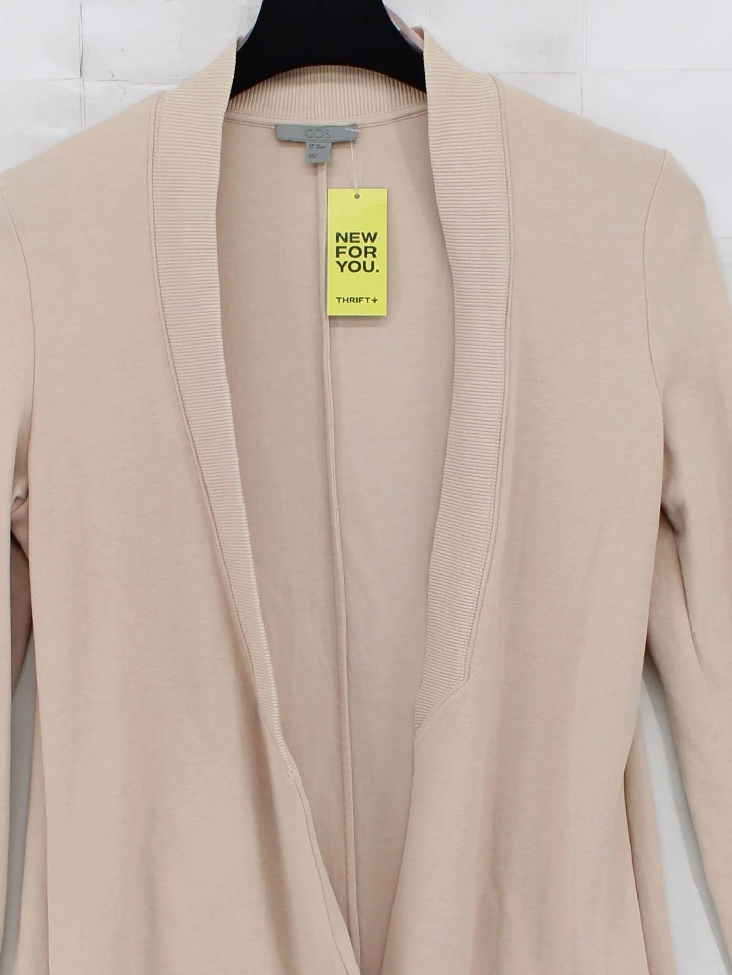 COS Women's Cardigan XS Cream Cotton with Polyamide V-Neck Cardigan - Image 3