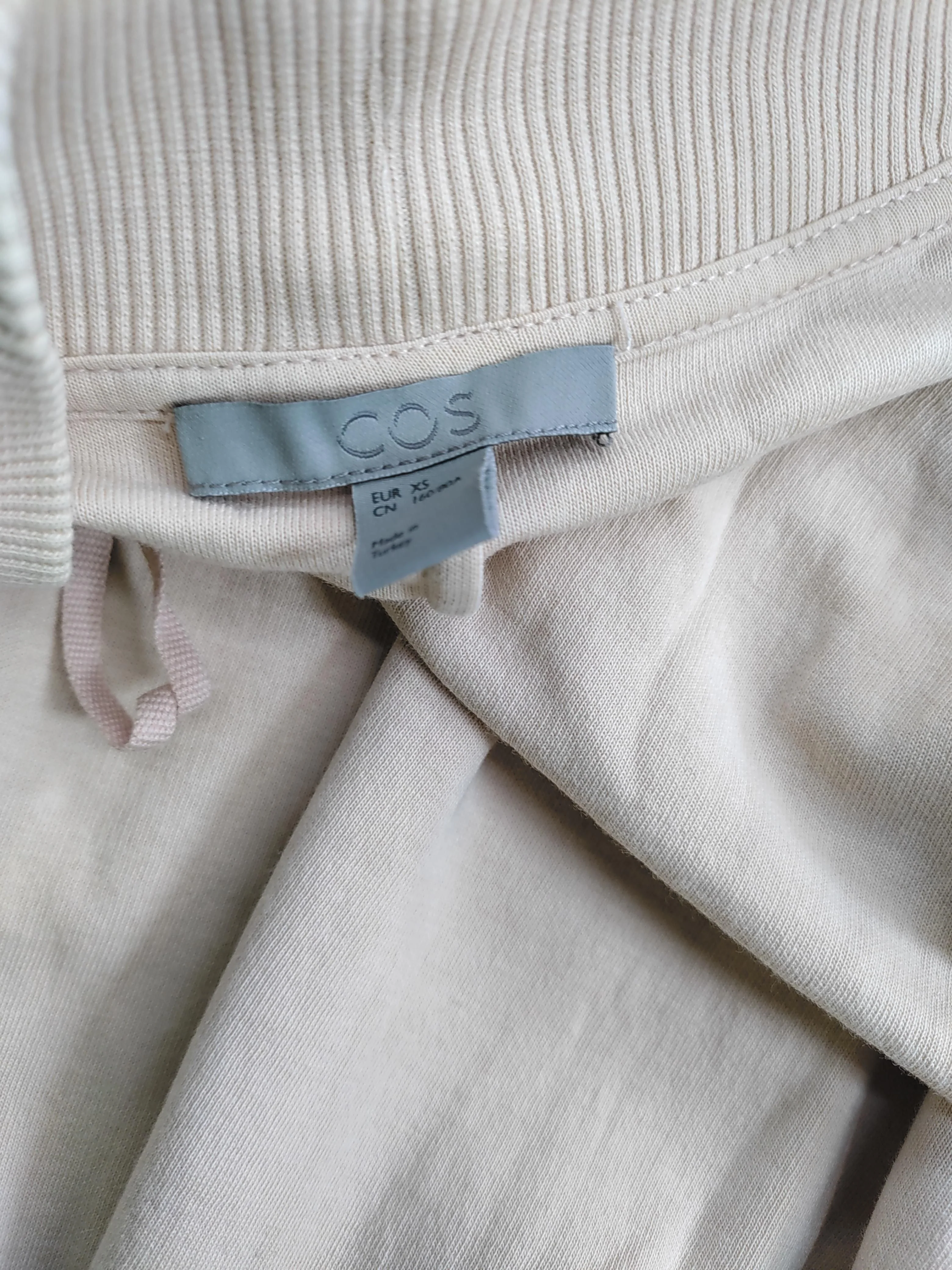 COS Women's Cardigan XS Cream Cotton with Polyamide V-Neck Cardigan - Image 5