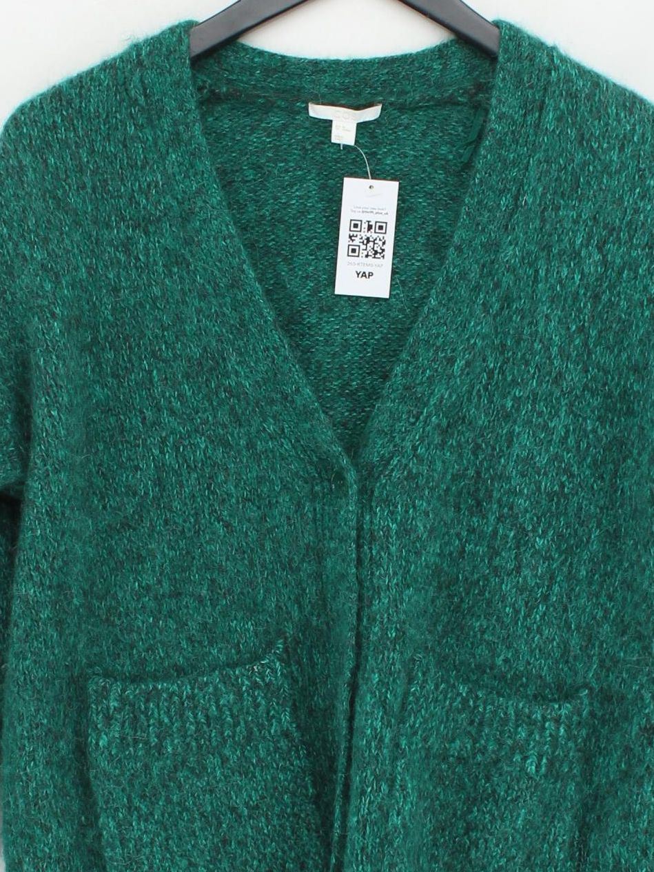 COS Women's Cardigan XS Green Other with Wool, Polyamide V-Neck Cardigan - Image 3