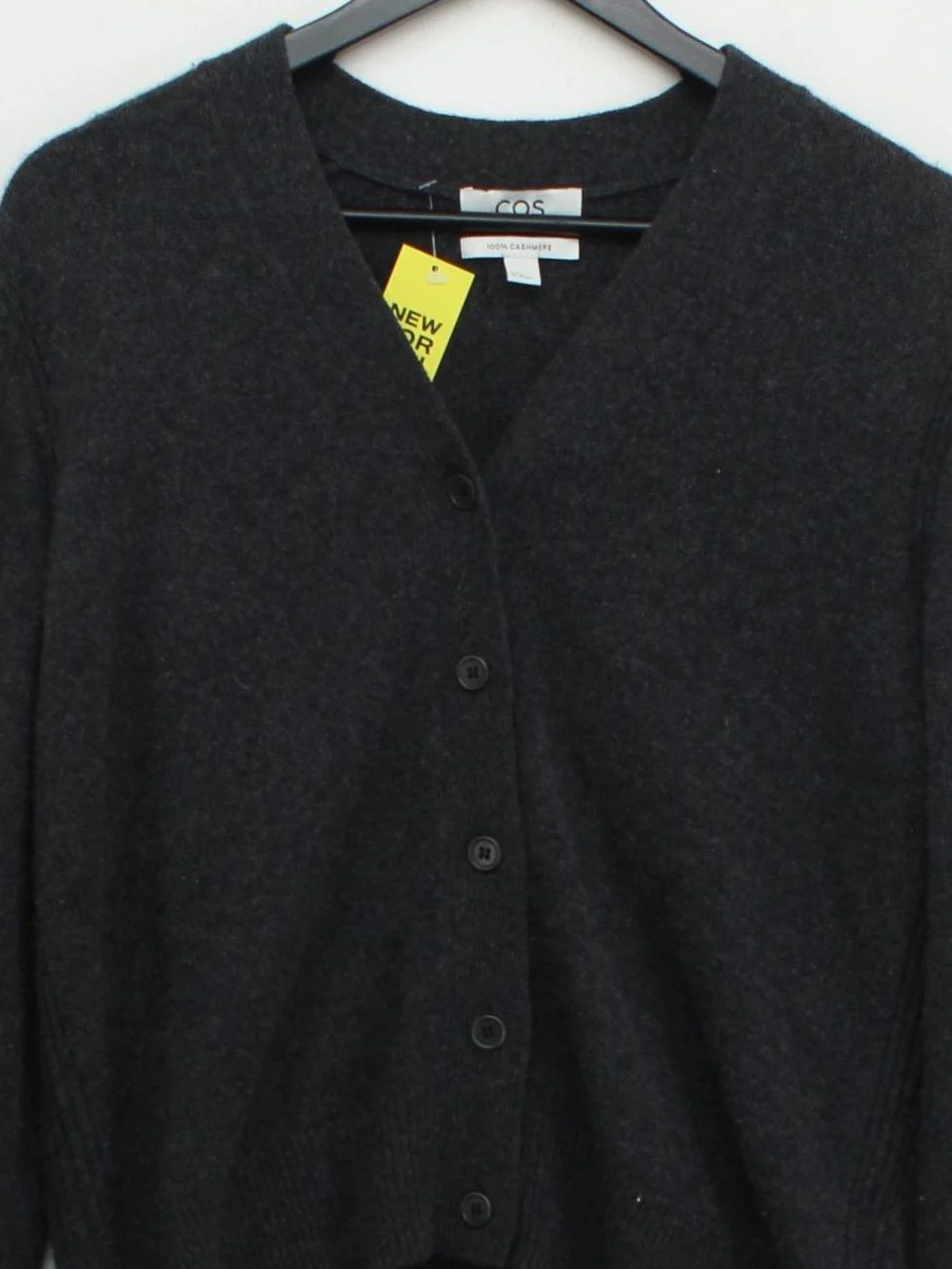 COS Women's Cardigan XS Grey 100% Cashmere V-Neck Cardigan - Image 3