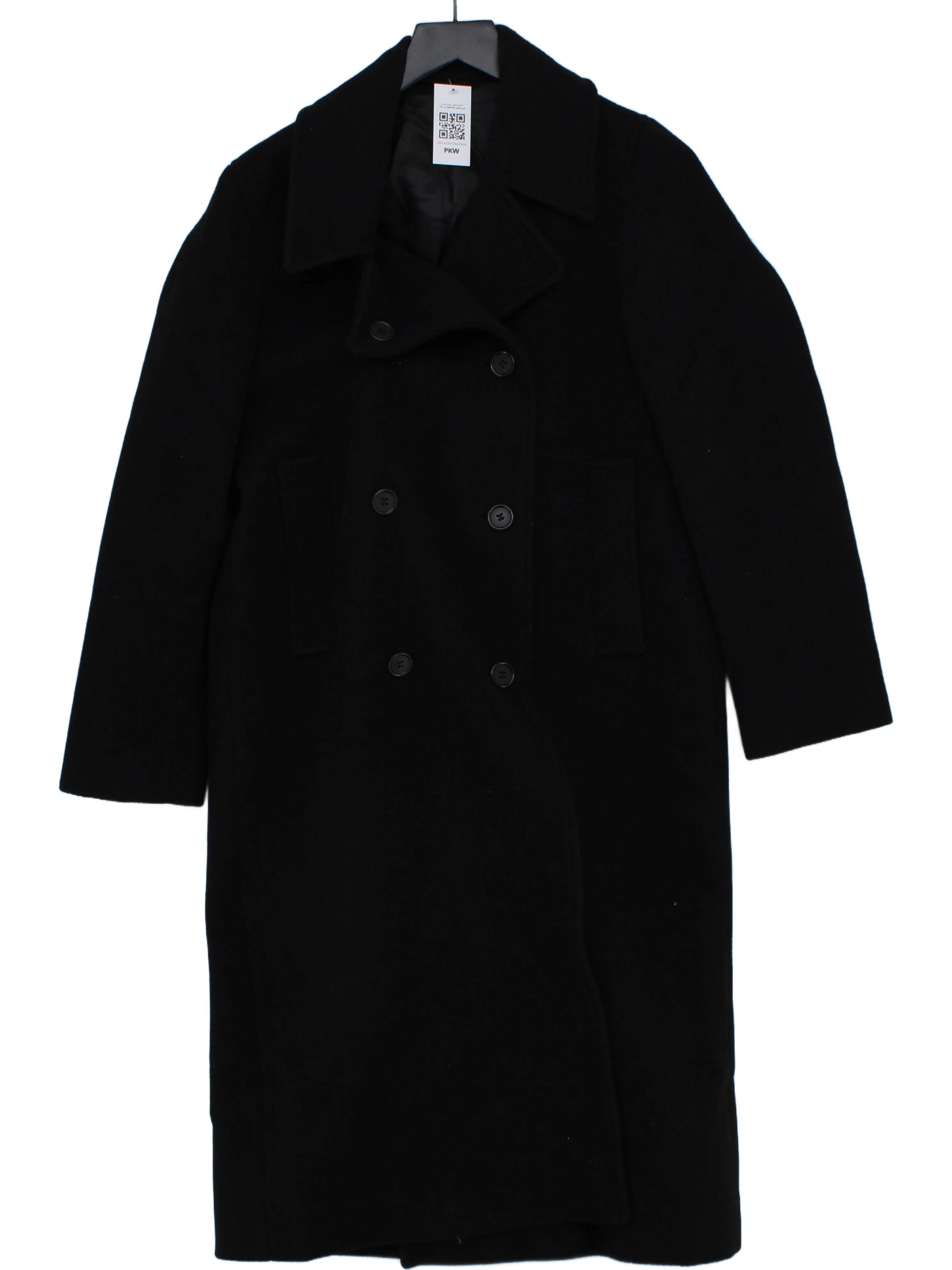 COS Women's Coat M Black 100% Wool Overcoat