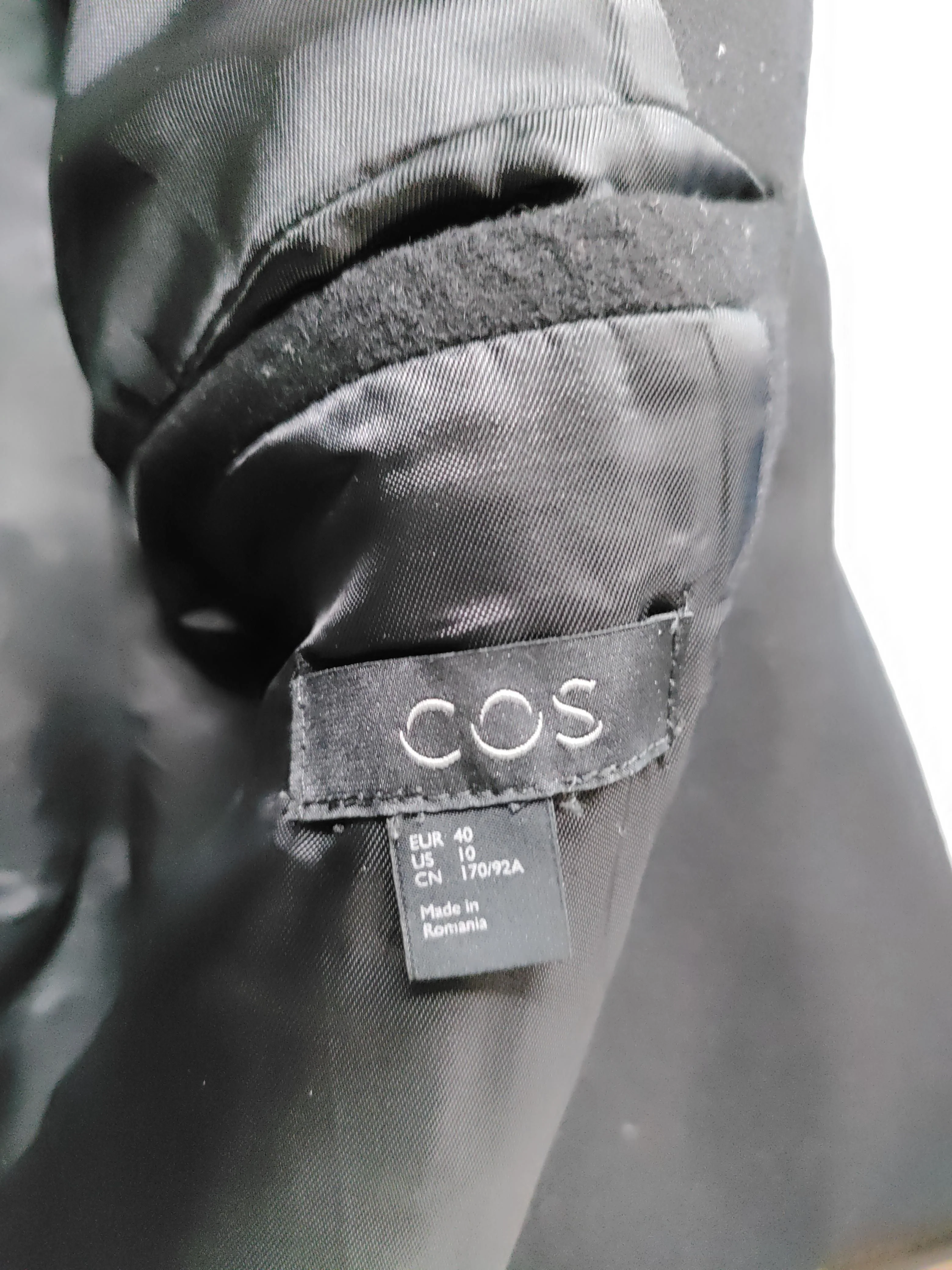 COS Women's Coat M Black 100% Wool Overcoat - Image 5